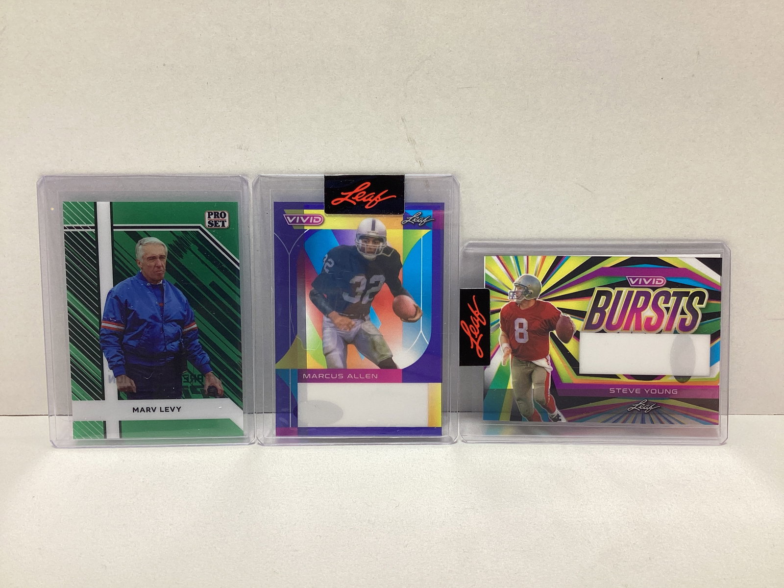 Three Leaf 1/1 Pre-Production Proof Football Cards (1 of 2)