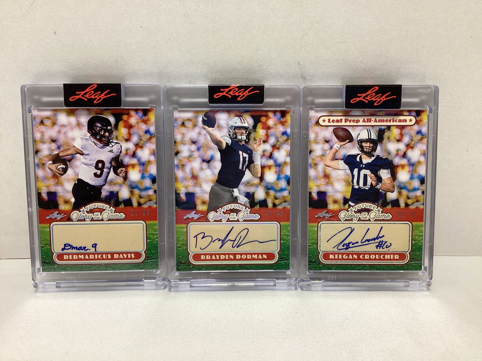 Three Leaf Future Glory of the Game Autograph Encapsulated Football Cards (1 of 2)
