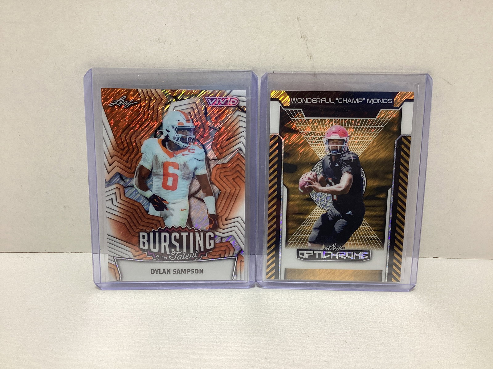 Two Leaf 1/1 Football Cards (1 of 2)