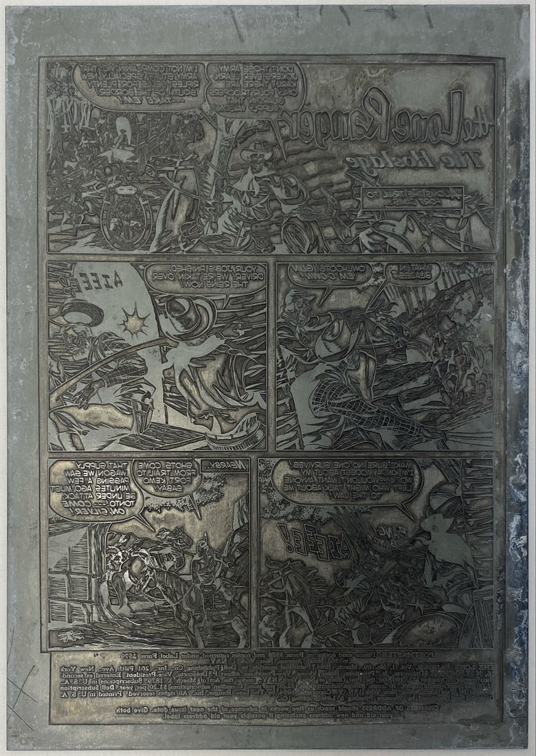 RARE The Lone Ranger 69 Dell Comic Book Printing Plate: .
