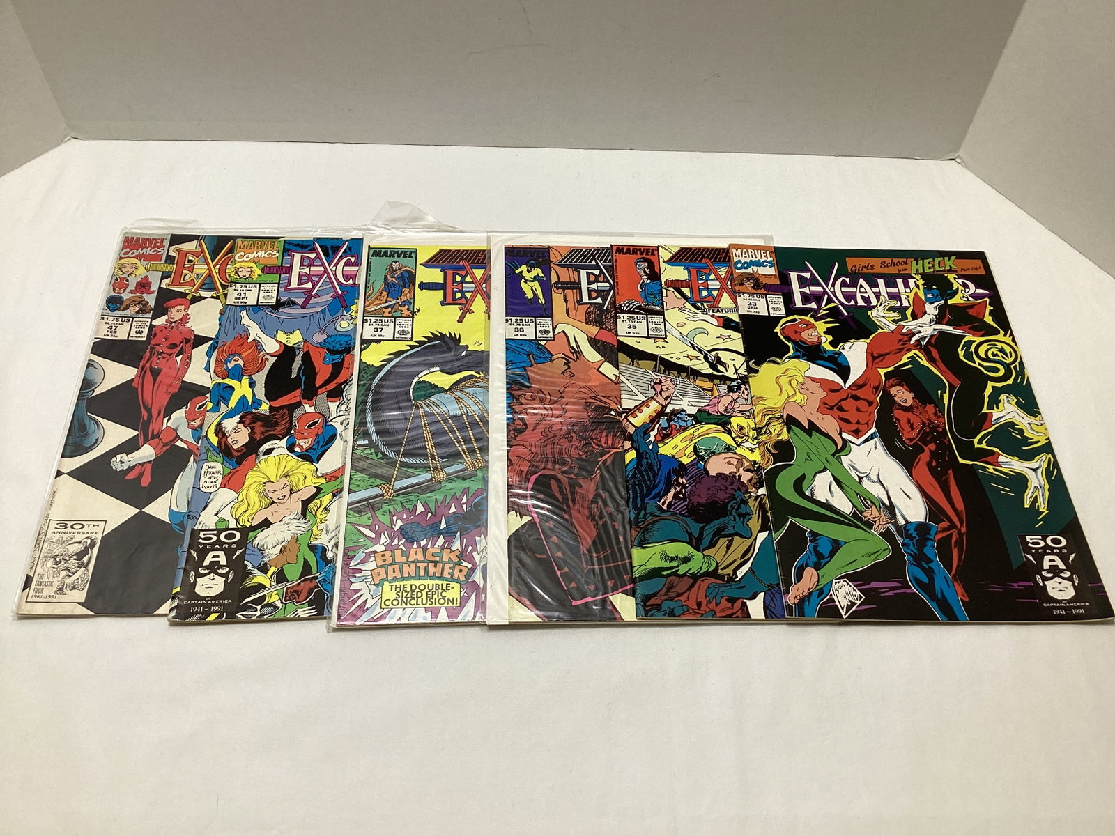 Six Excalibur Marvel Comic Books: .