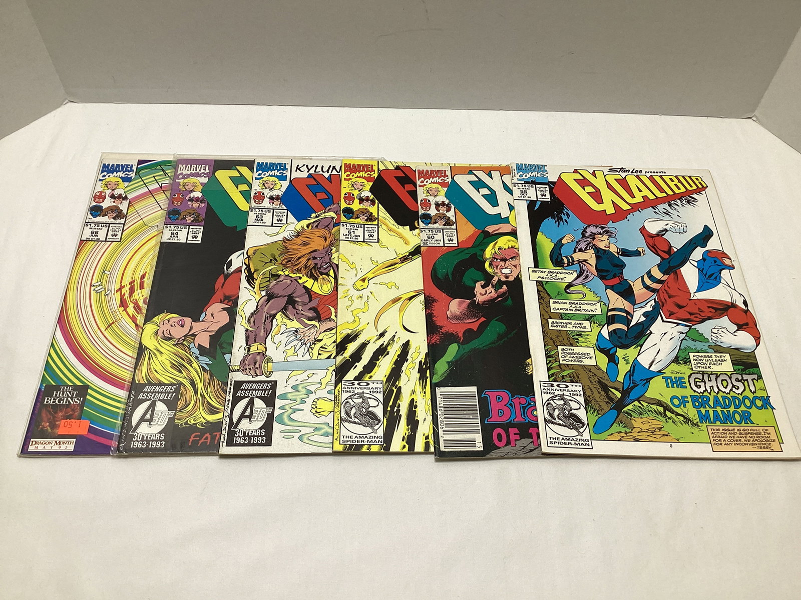 Six Excalibur Marvel Comic Books: .