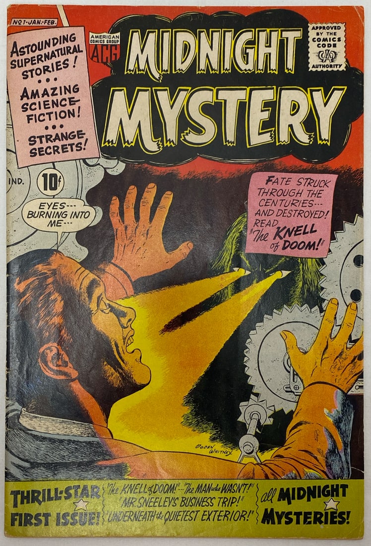 Midnight Mystery 1 ACG Comic Book: 1960, please preview and see all photos for condition
