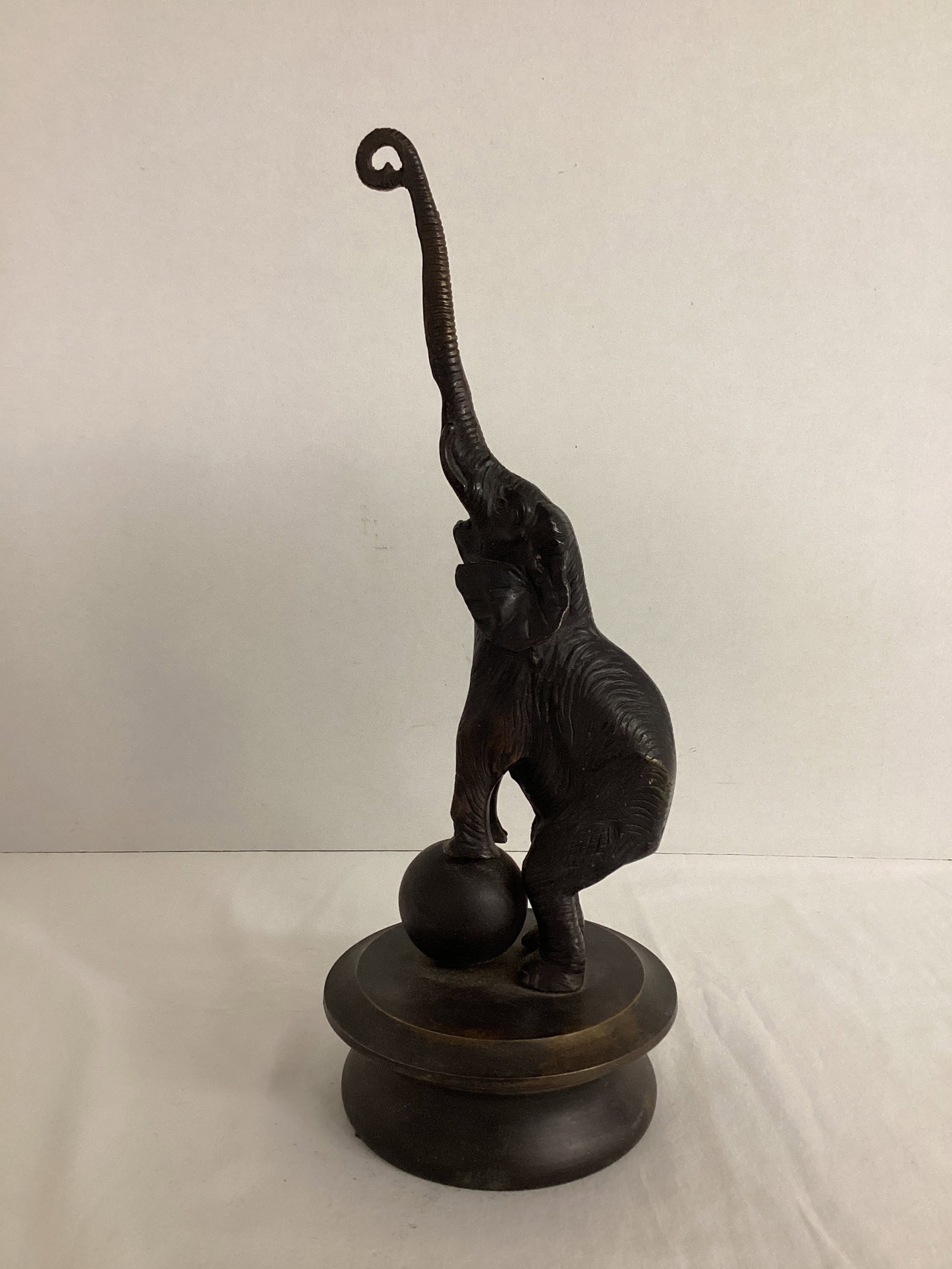 Bronze Elephant on Ball Statue (1 of 8)