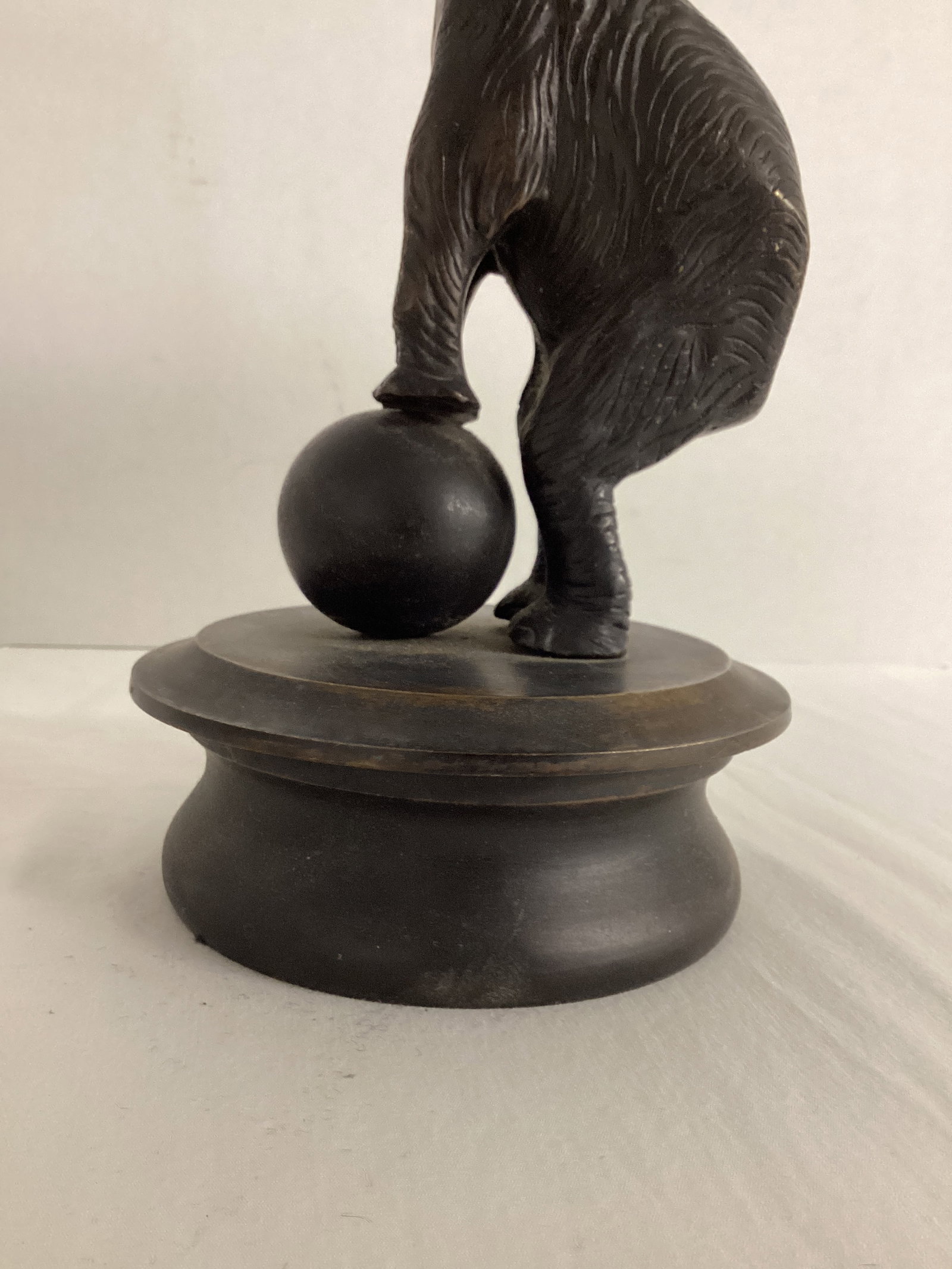 Bronze Elephant on Ball Statue - 4