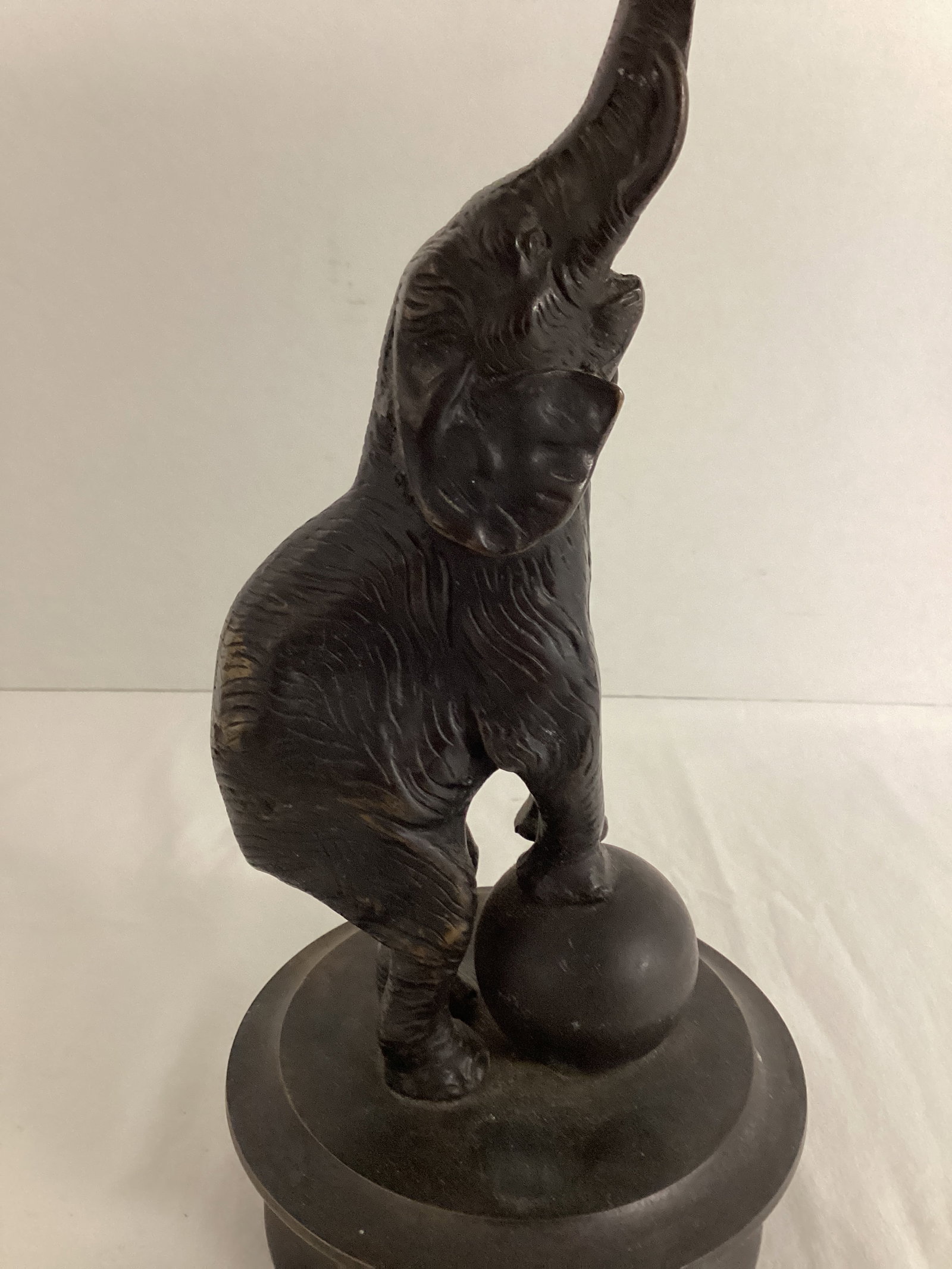 Bronze Elephant on Ball Statue - 7