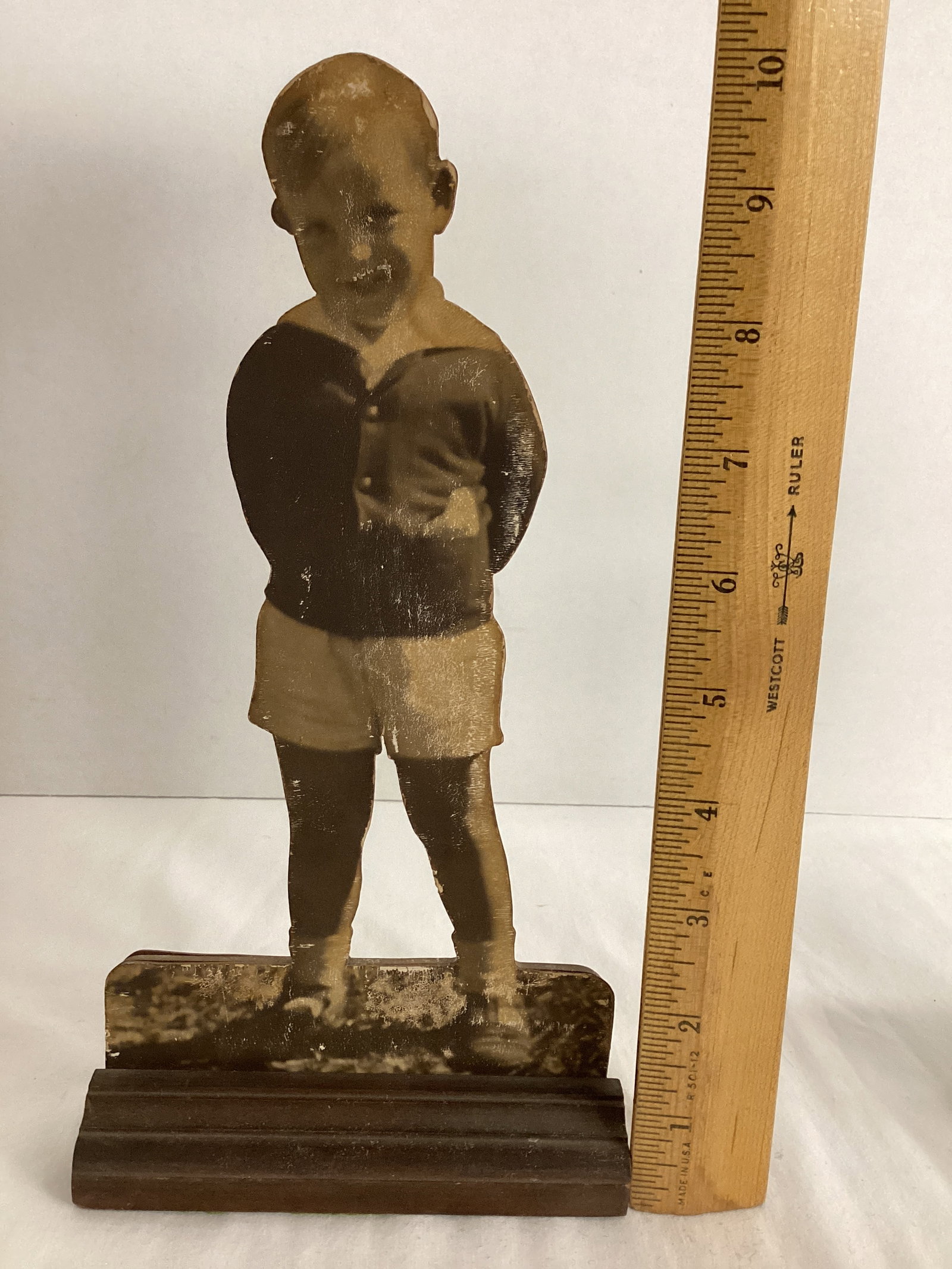 Two Vintage Wood Stand-Up Child Figures - 2