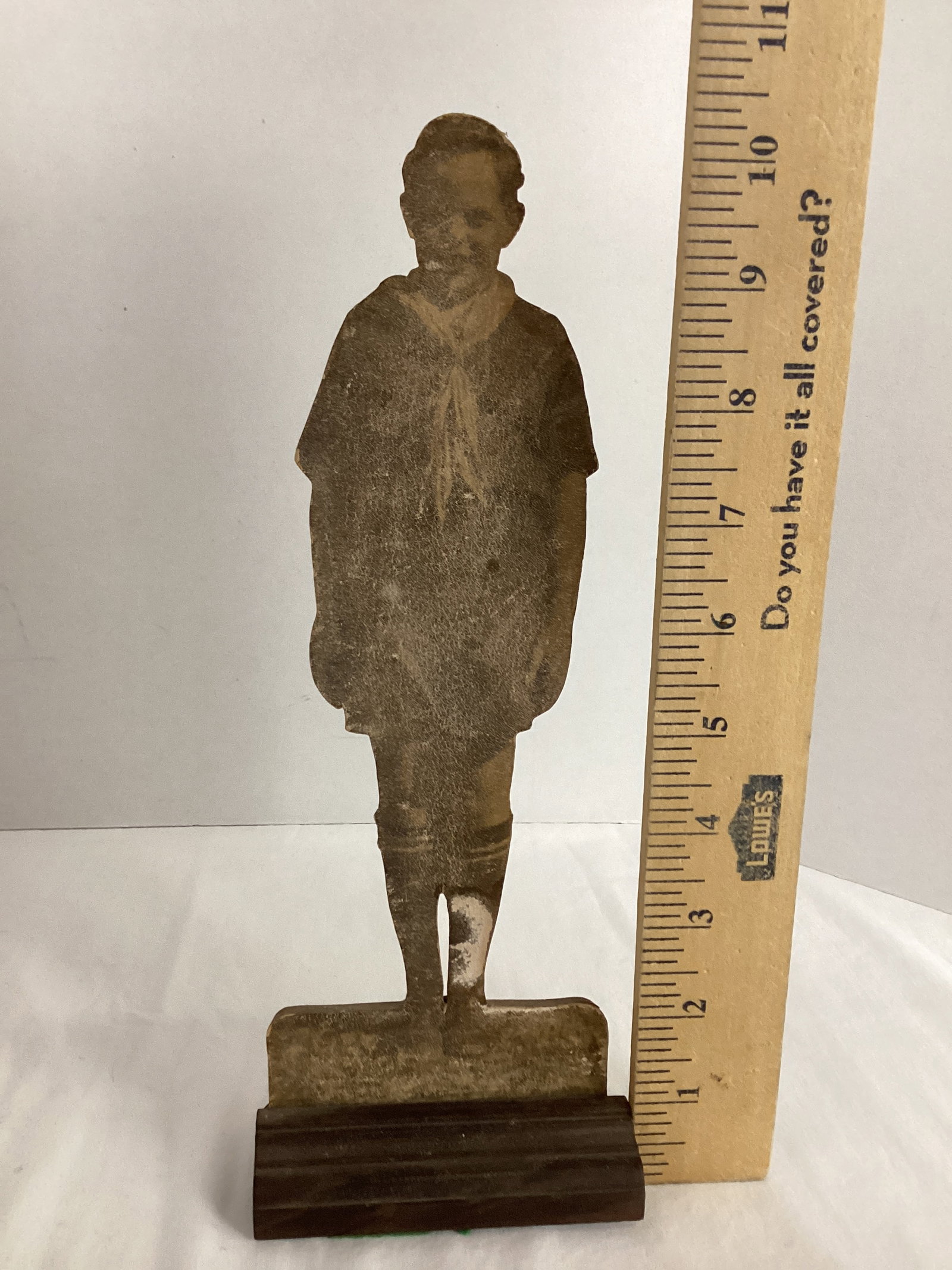 Two Vintage Wood Stand-Up Child Figures - 3