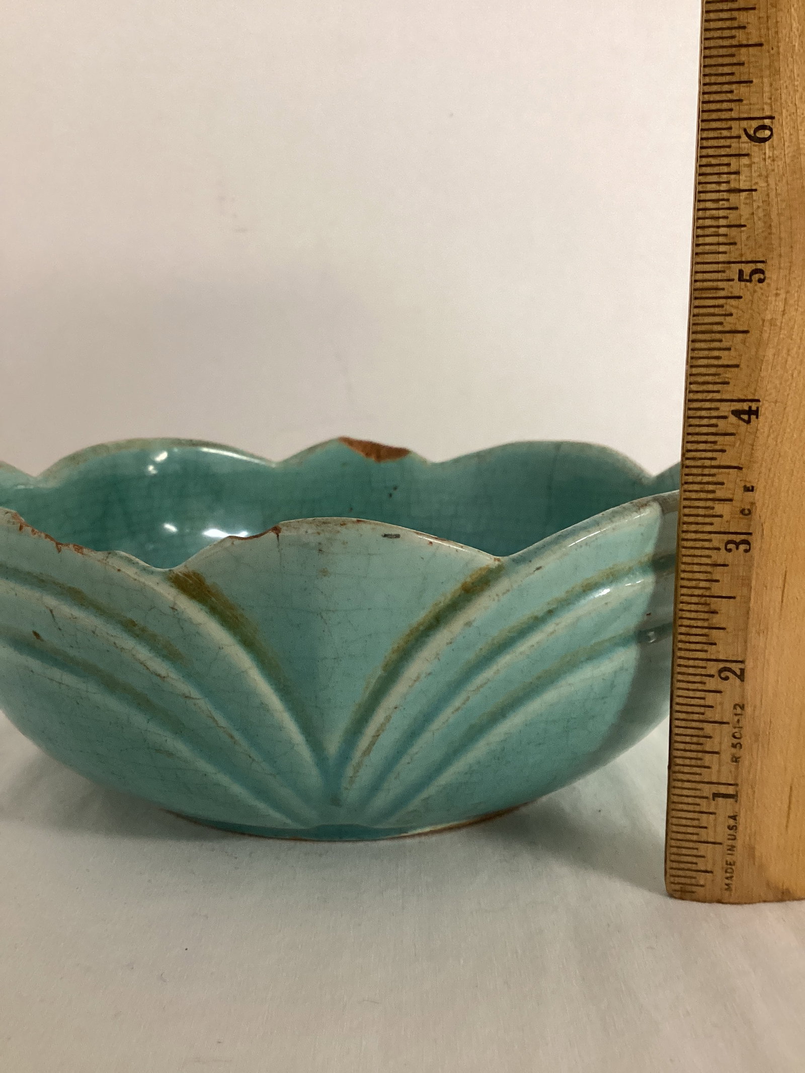 Vintage Pottery Bowl Marked USA - 3