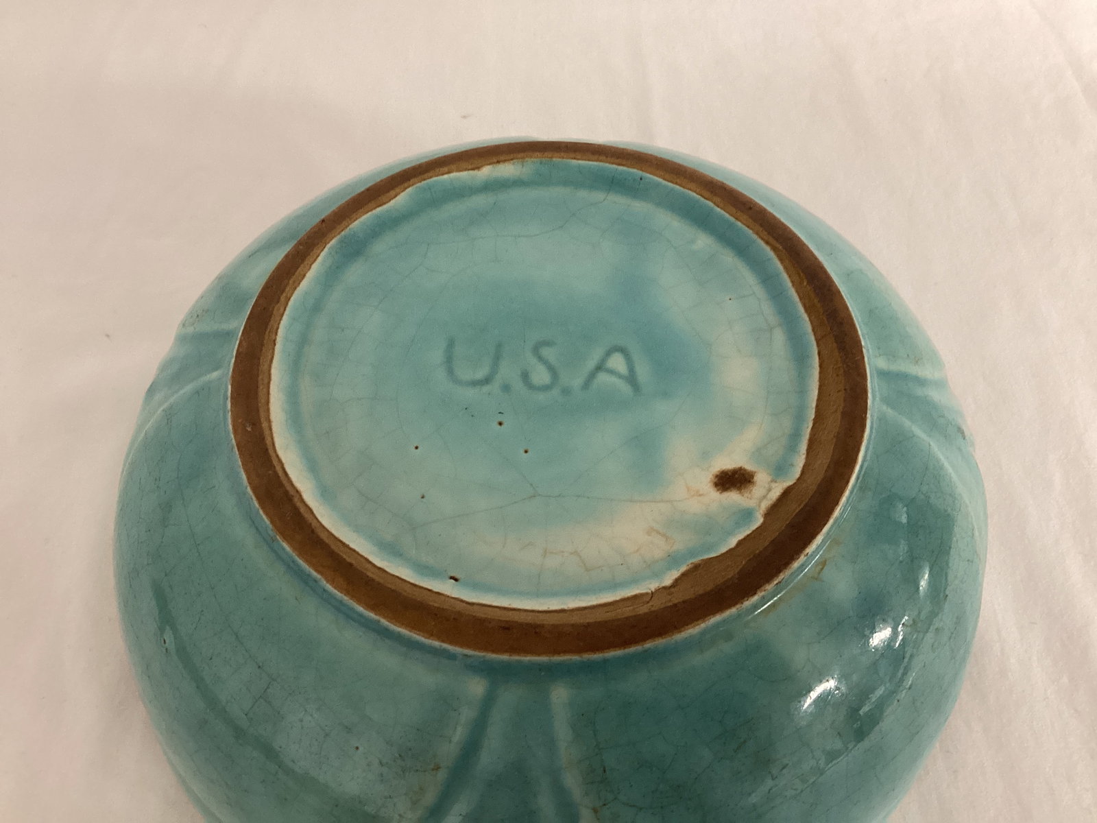 Vintage Pottery Bowl Marked USA - 6