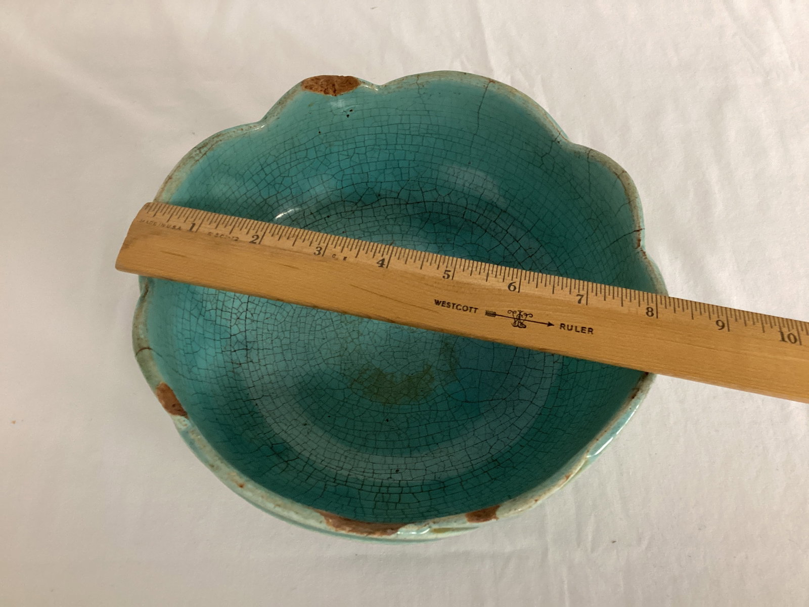 Vintage Pottery Bowl Marked USA - 7