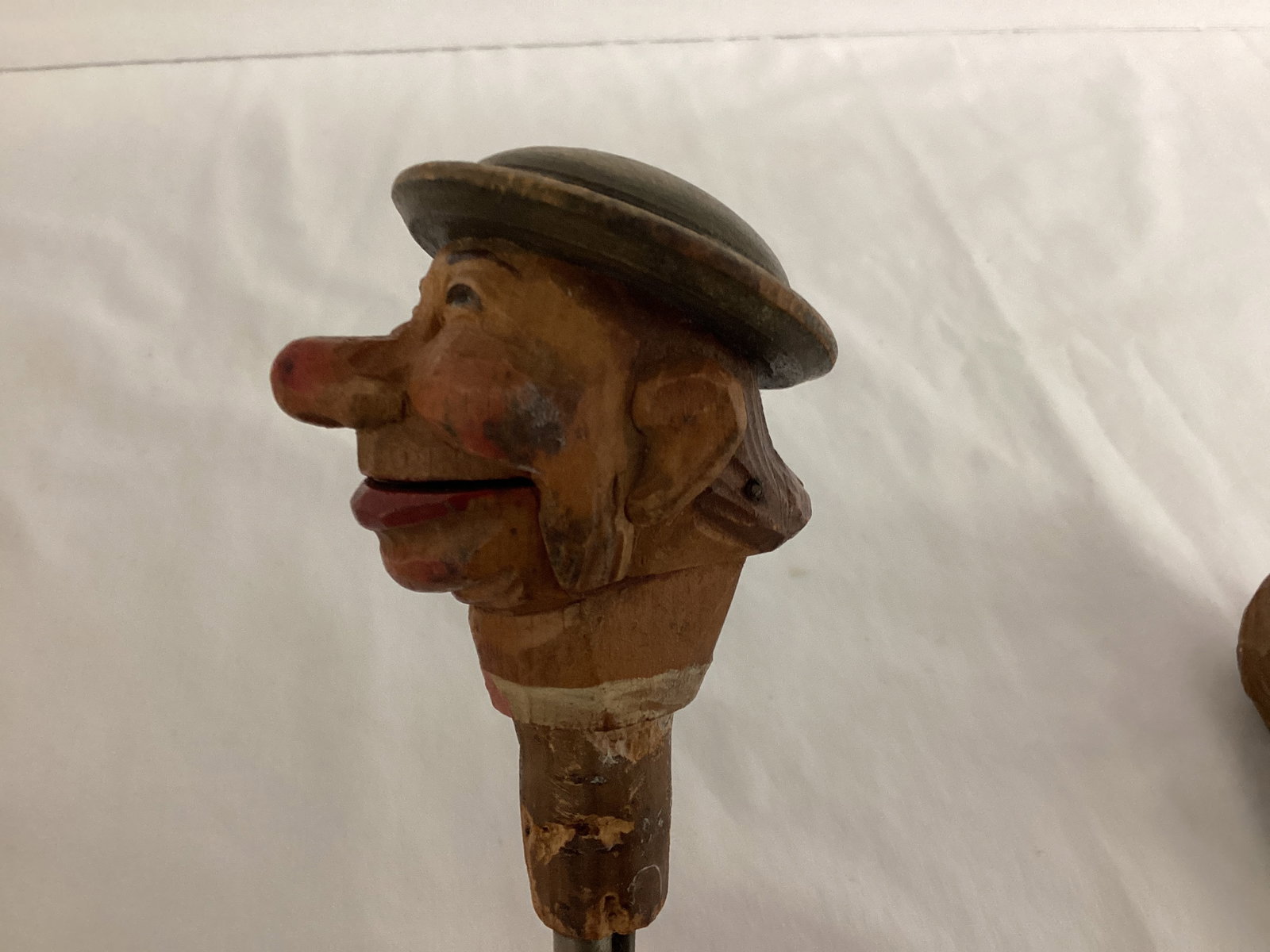 Wood Carved Figural Bottle Stopper, Pourer, and Man - 5