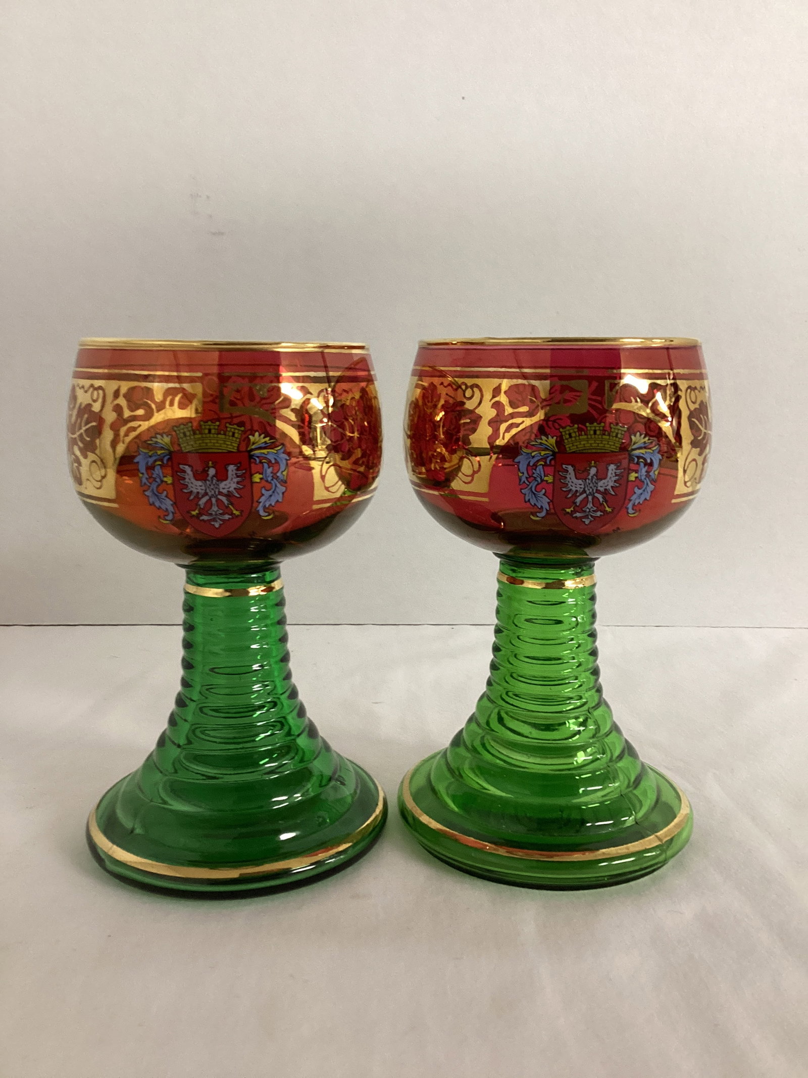 Pair of Vintage German Roemer Pedestal Glasses (1 of 6)