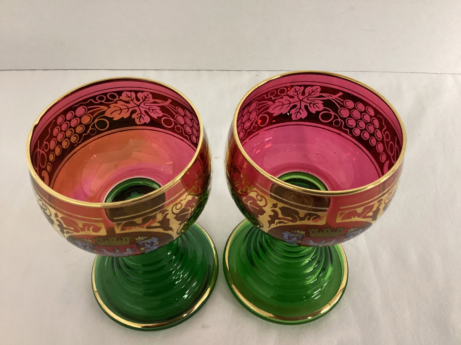 Pair of Vintage German Roemer Pedestal Glasses - 2