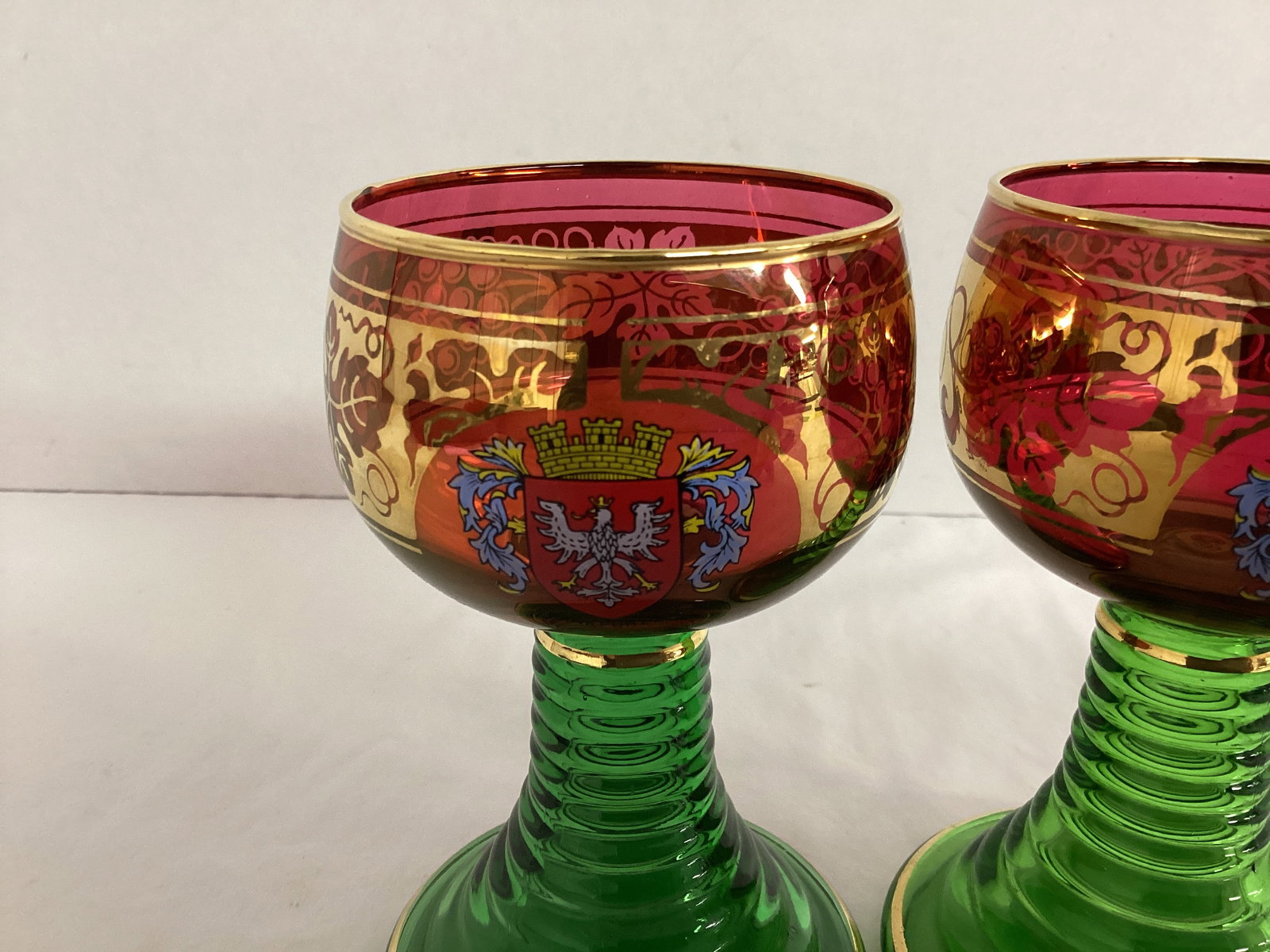 Pair of Vintage German Roemer Pedestal Glasses - 3