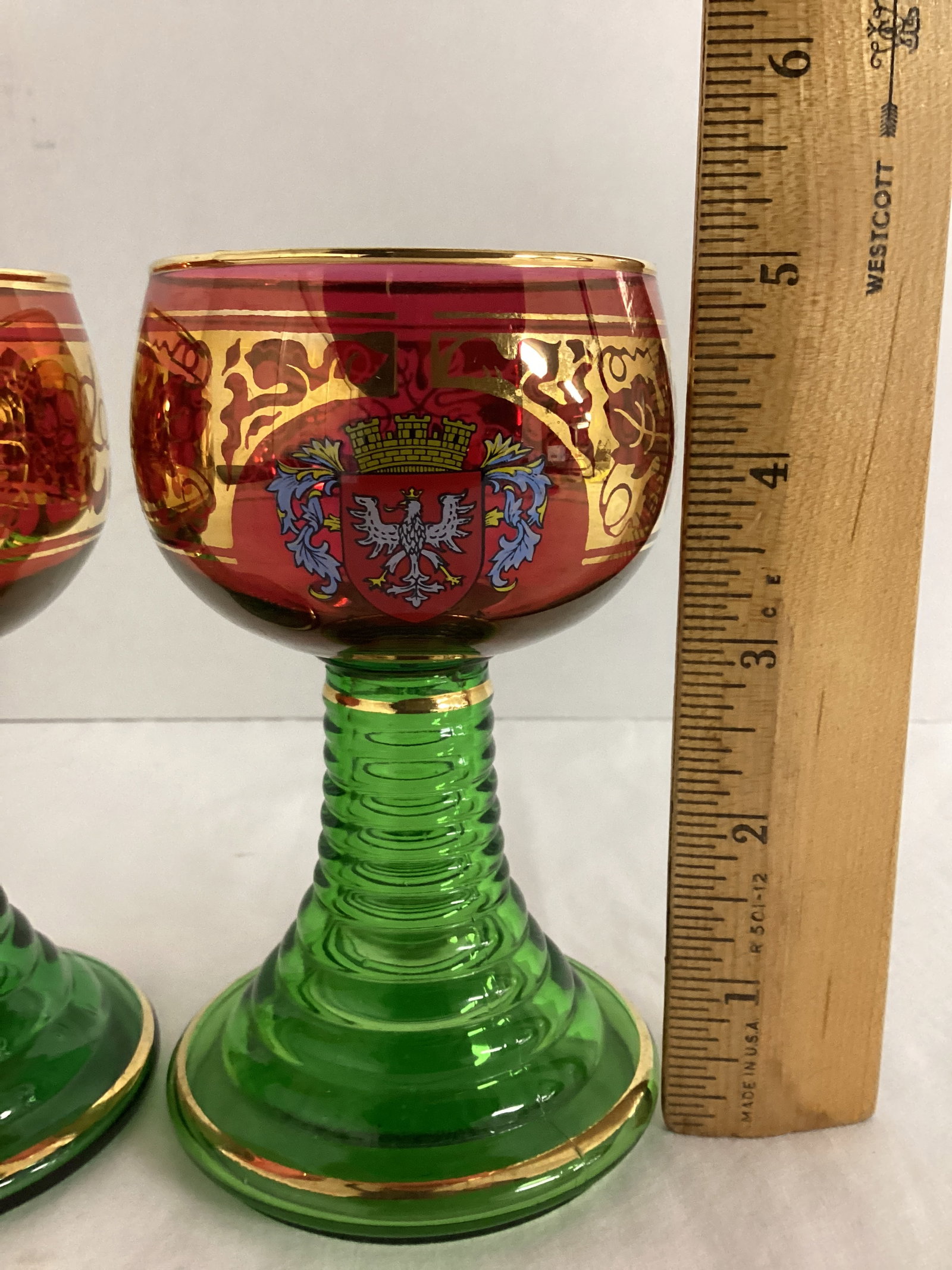 Pair of Vintage German Roemer Pedestal Glasses - 5