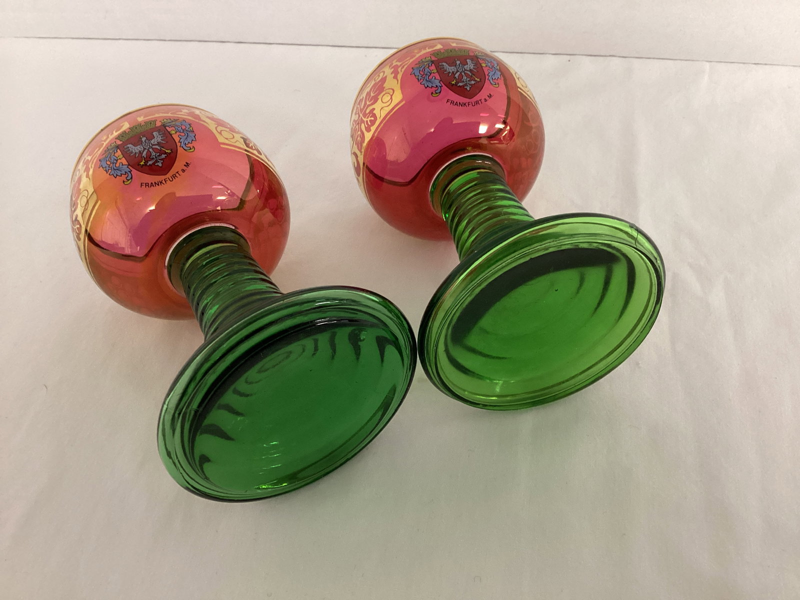 Pair of Vintage German Roemer Pedestal Glasses - 6