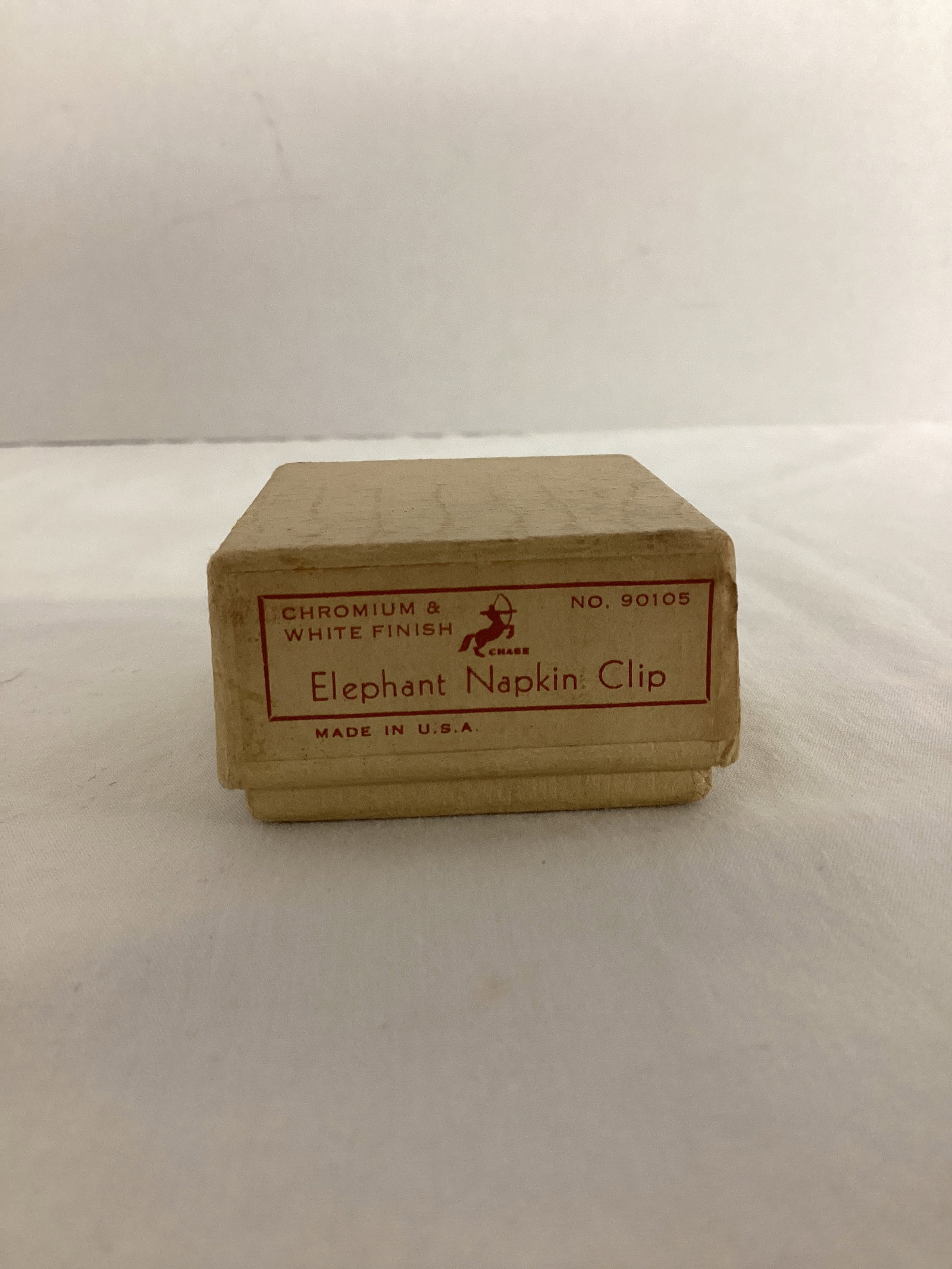 Vintage Chase Chromium & White Finish Elephant Napkin Clip in Box - 4