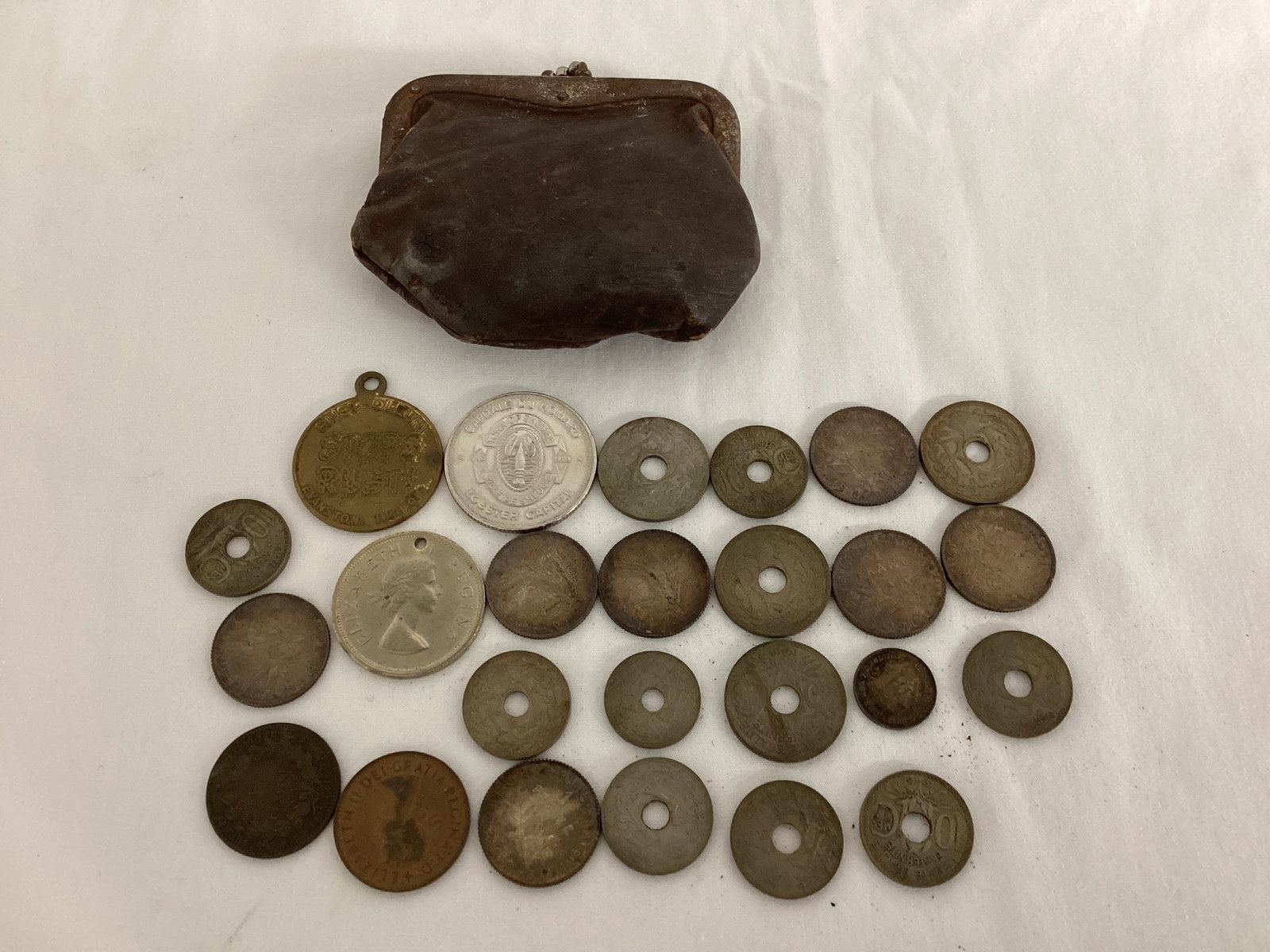Foreign Souvenir Coins in Vintage Coin Purse (1 of 7)