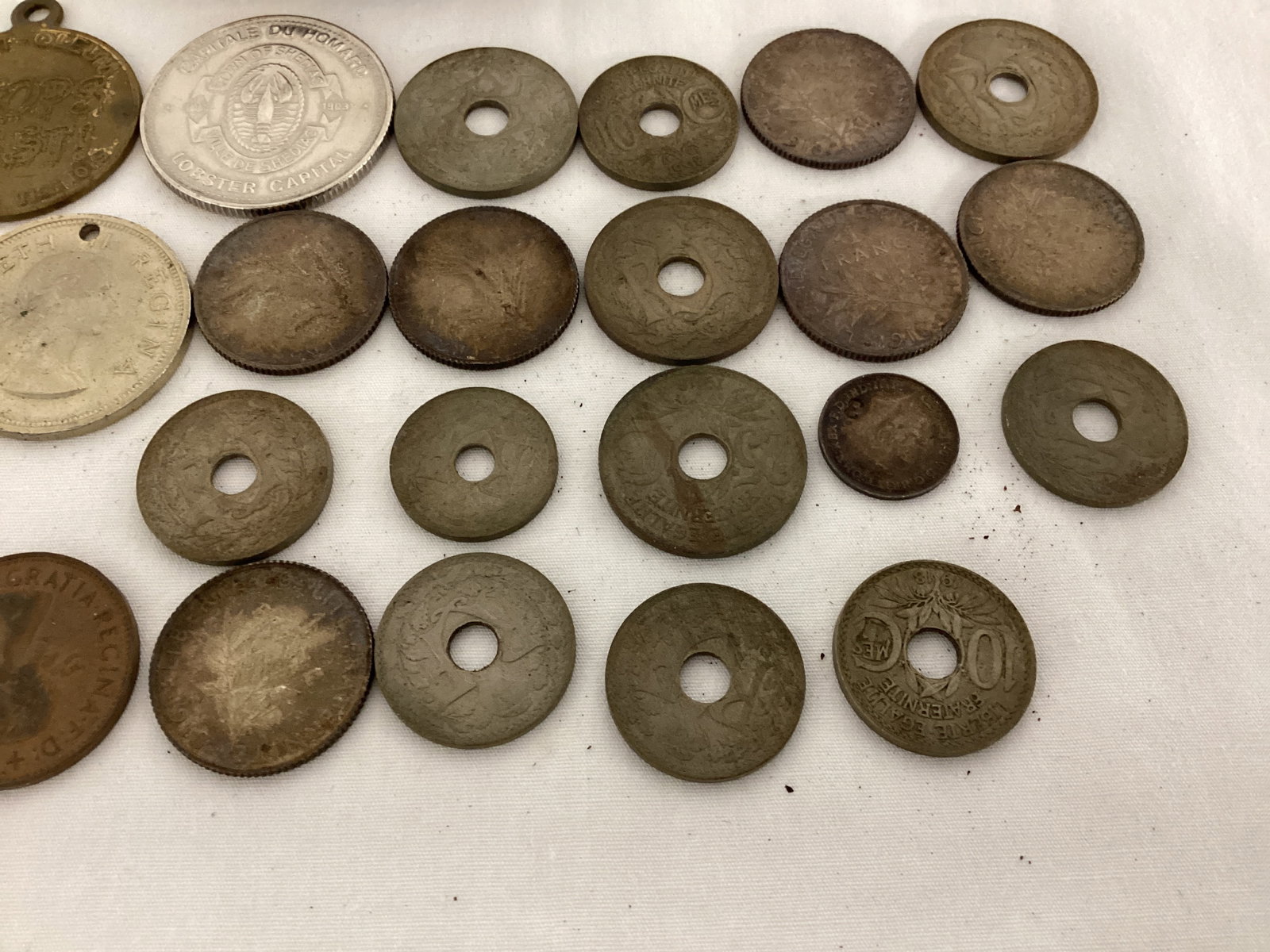 Foreign Souvenir Coins in Vintage Coin Purse - 4