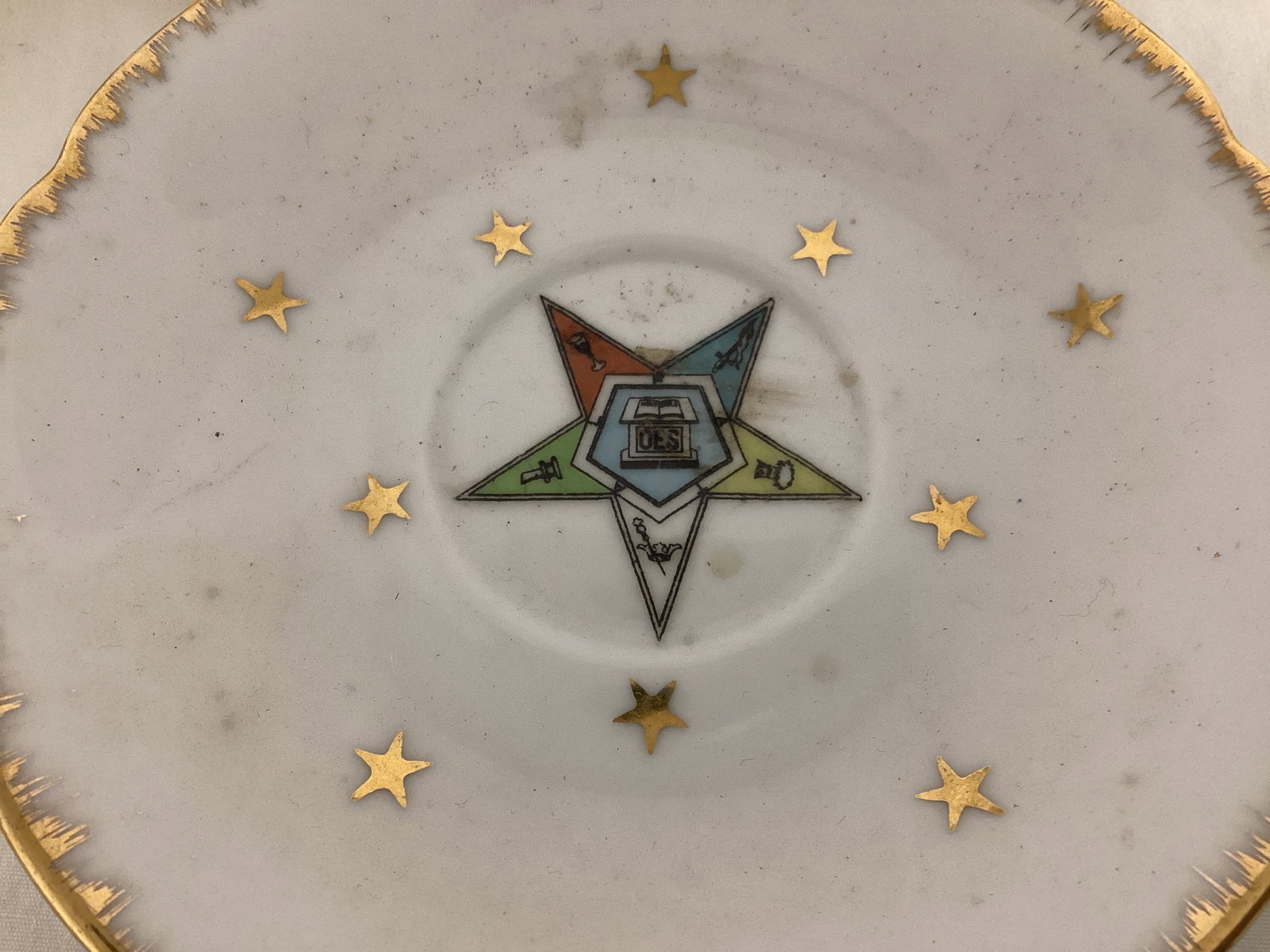 Order of the Eastern Star Freemason Saucer and Napkin Rings - 3