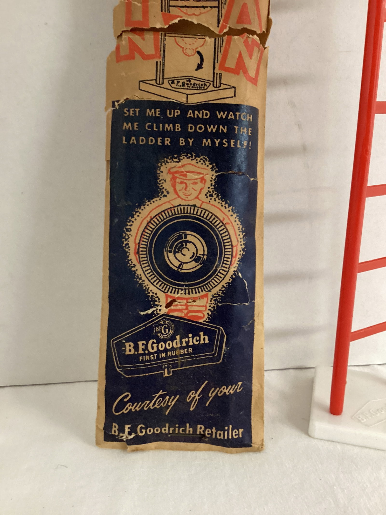 Vintage B.F. Goodrich Tire Man Climbing Down the Ladder Toy - 4
