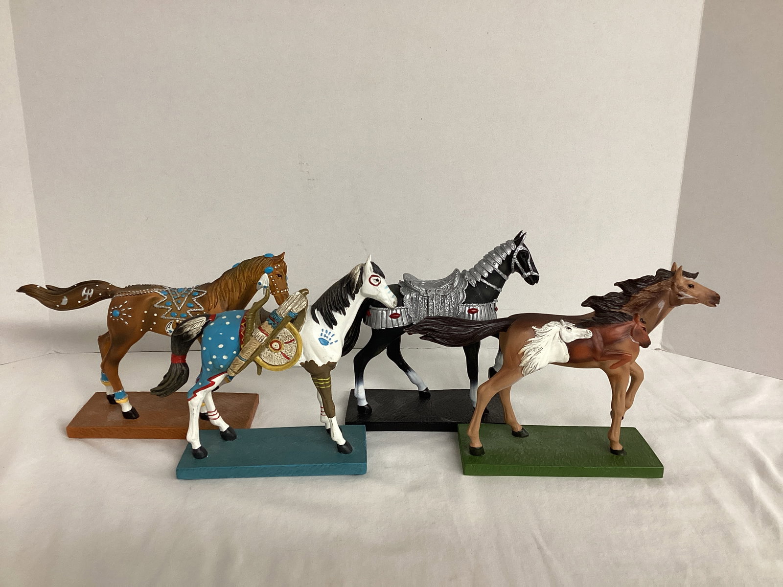 Four Decorated Horse Figurines (1 of 10)
