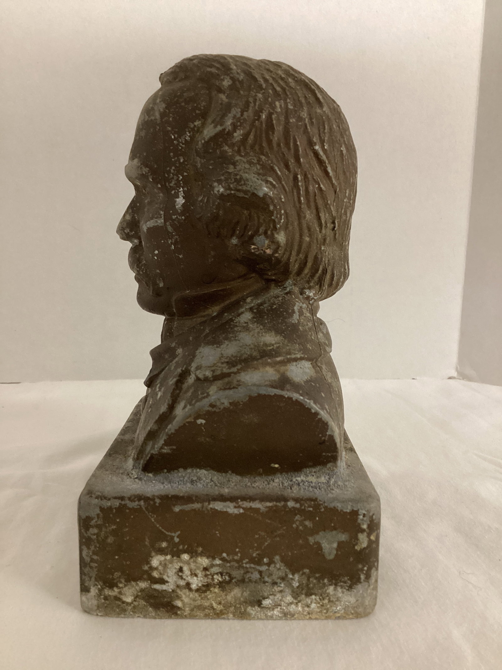 Vintage Nathaniel Hawthorne Bust Metal Bank - 2