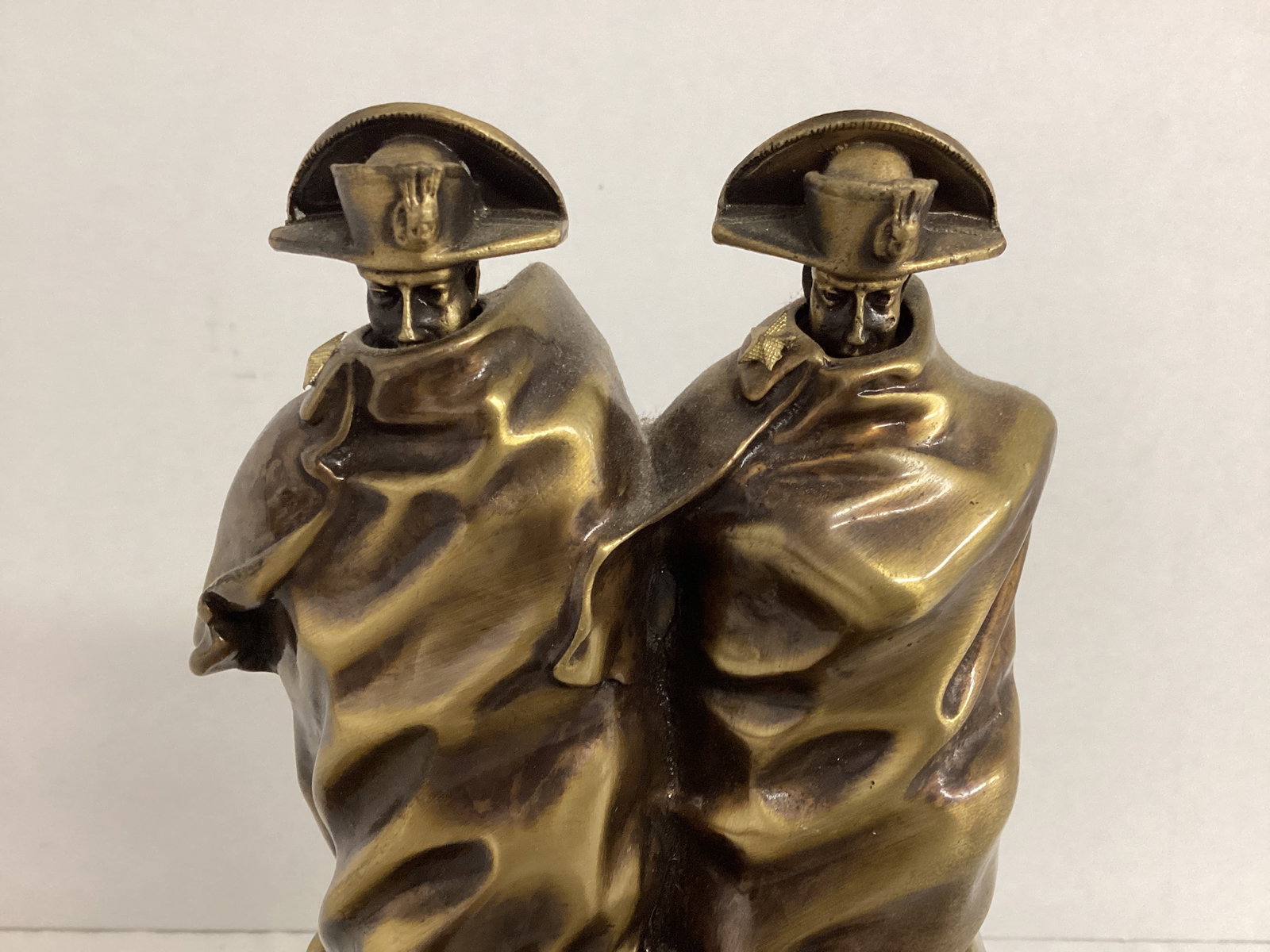 "The Carabinieri in the Storm" by Antonio Berti Metal Statue on Mable Base - 2