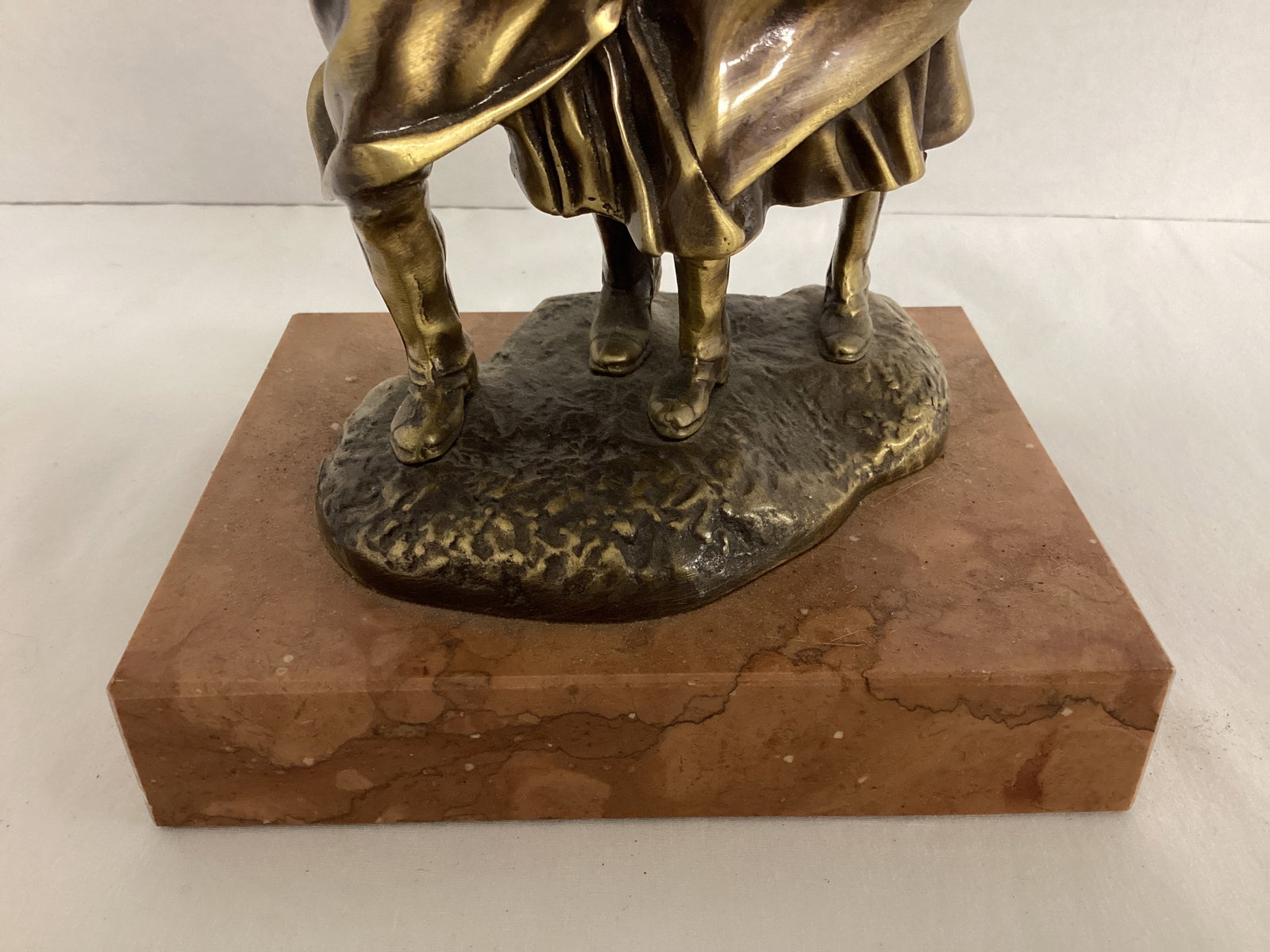 "The Carabinieri in the Storm" by Antonio Berti Metal Statue on Mable Base - 4