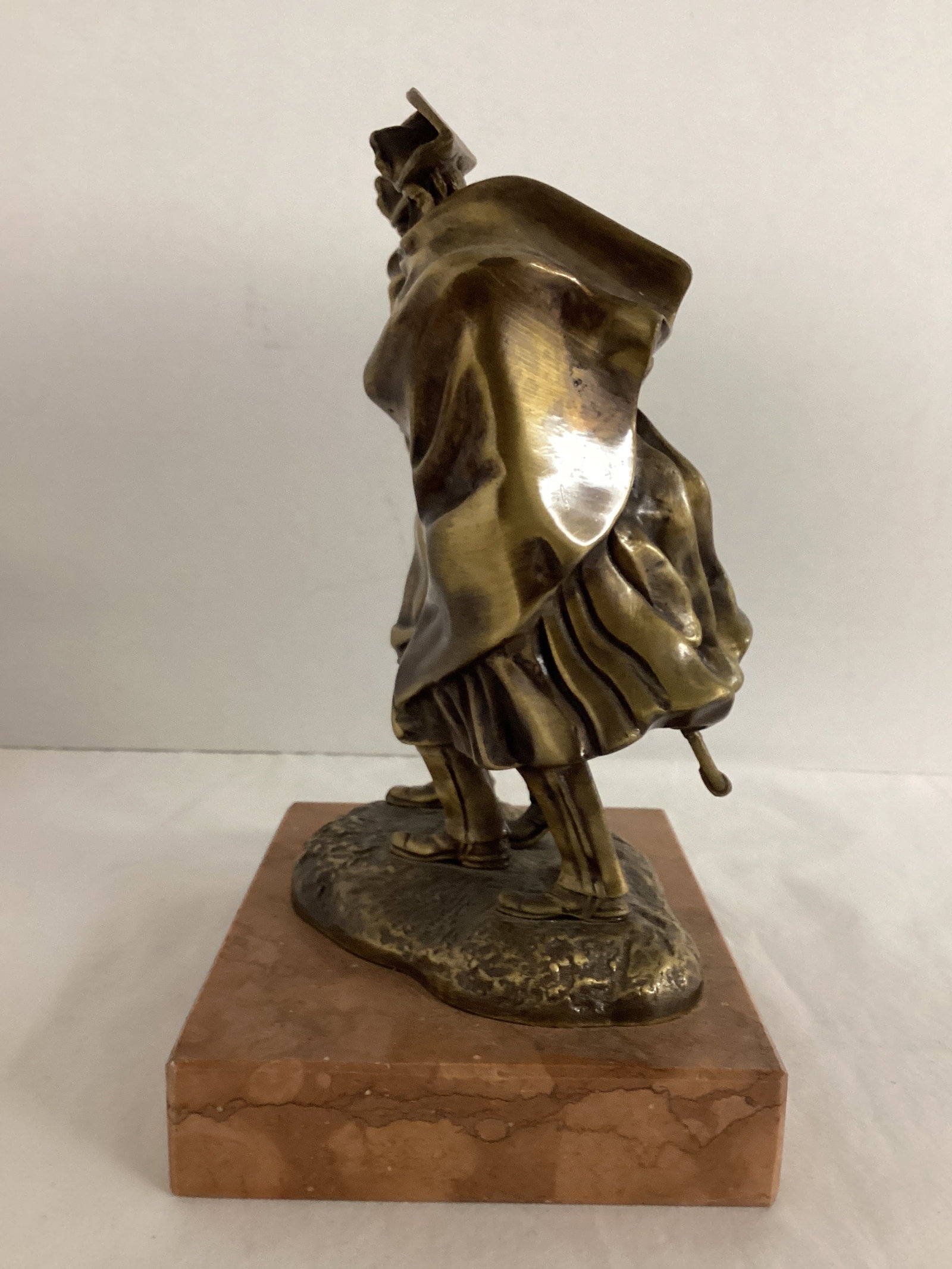 "The Carabinieri in the Storm" by Antonio Berti Metal Statue on Mable Base - 5