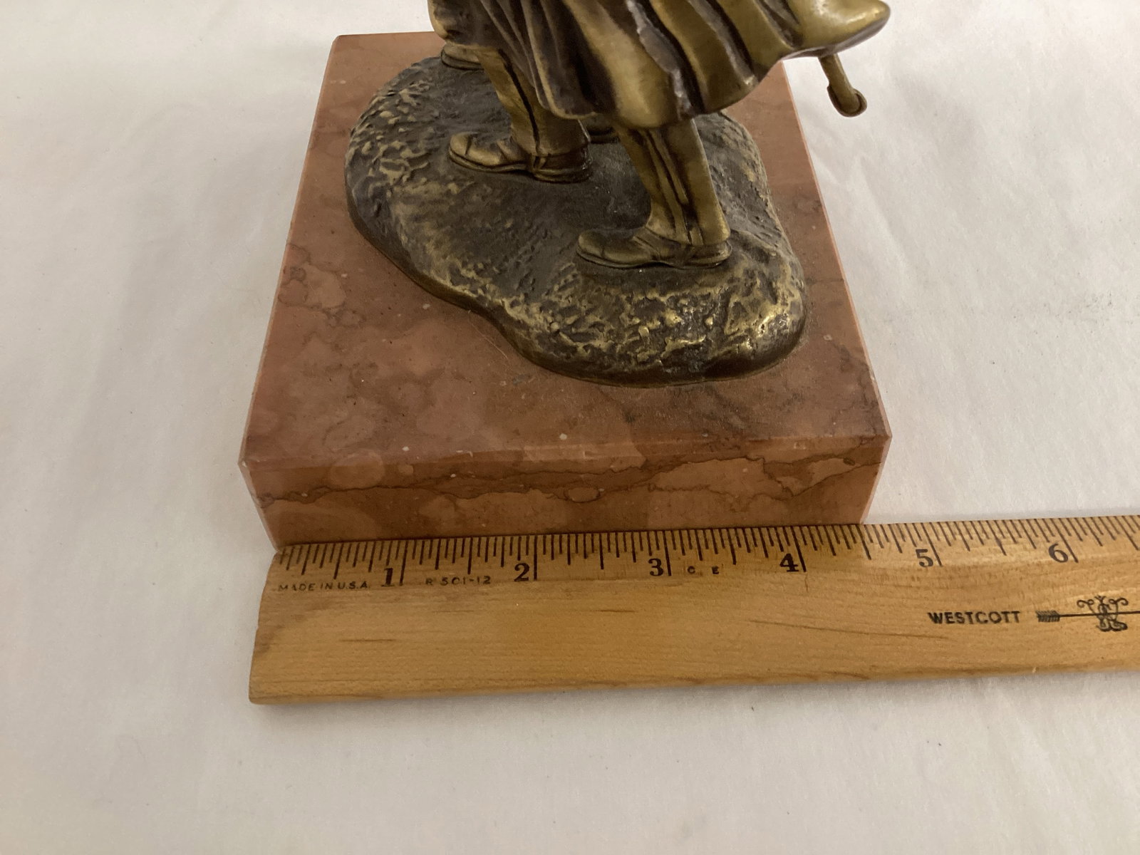 "The Carabinieri in the Storm" by Antonio Berti Metal Statue on Mable Base - 6