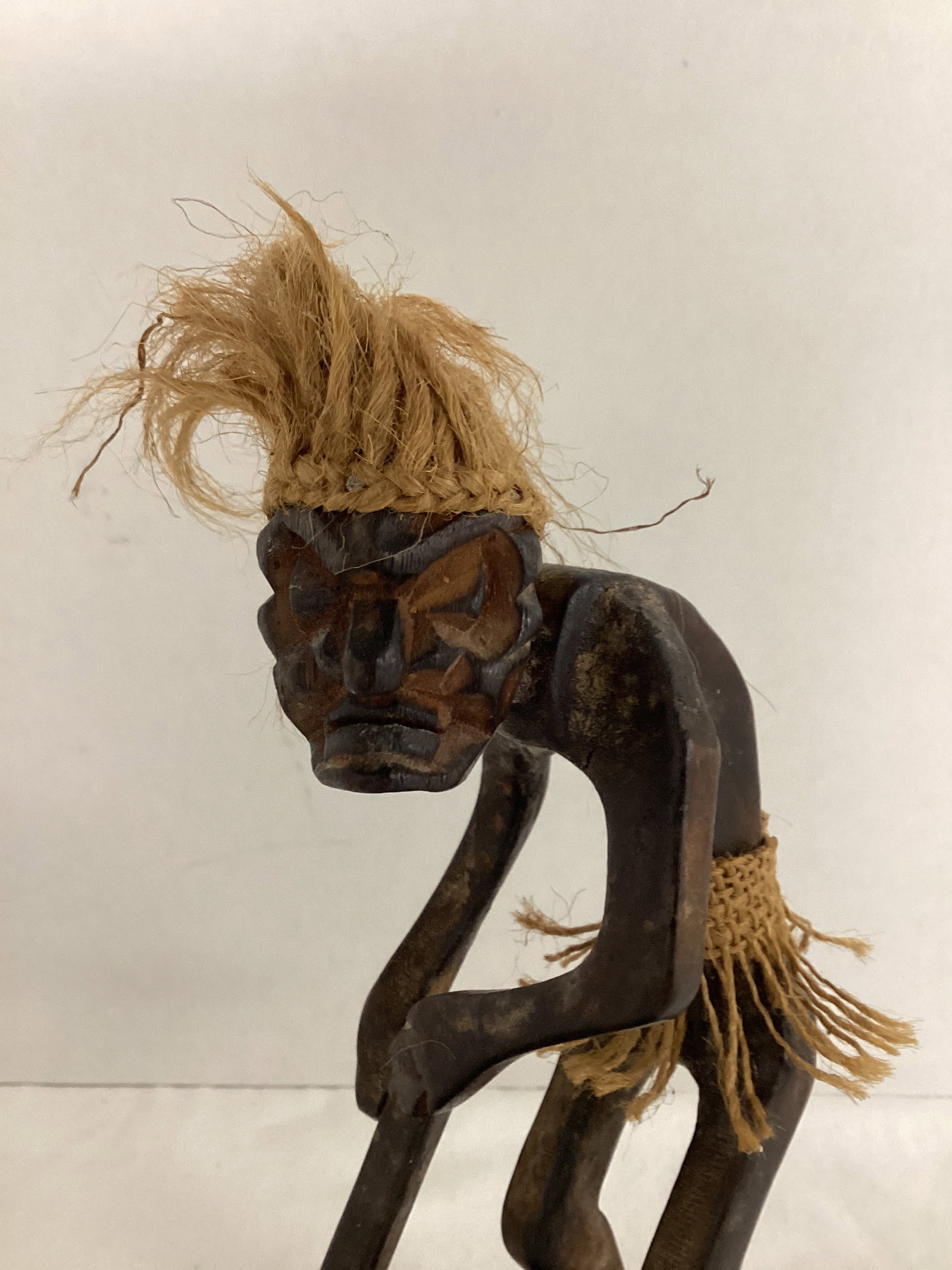 Tribal Man Playing Golf Wood Figure - 2