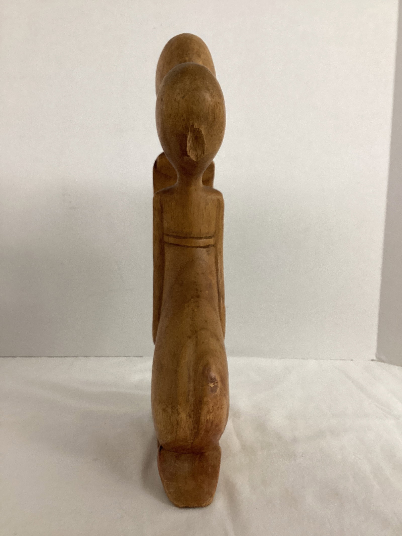 Wood Carved Lovers Statue - 6