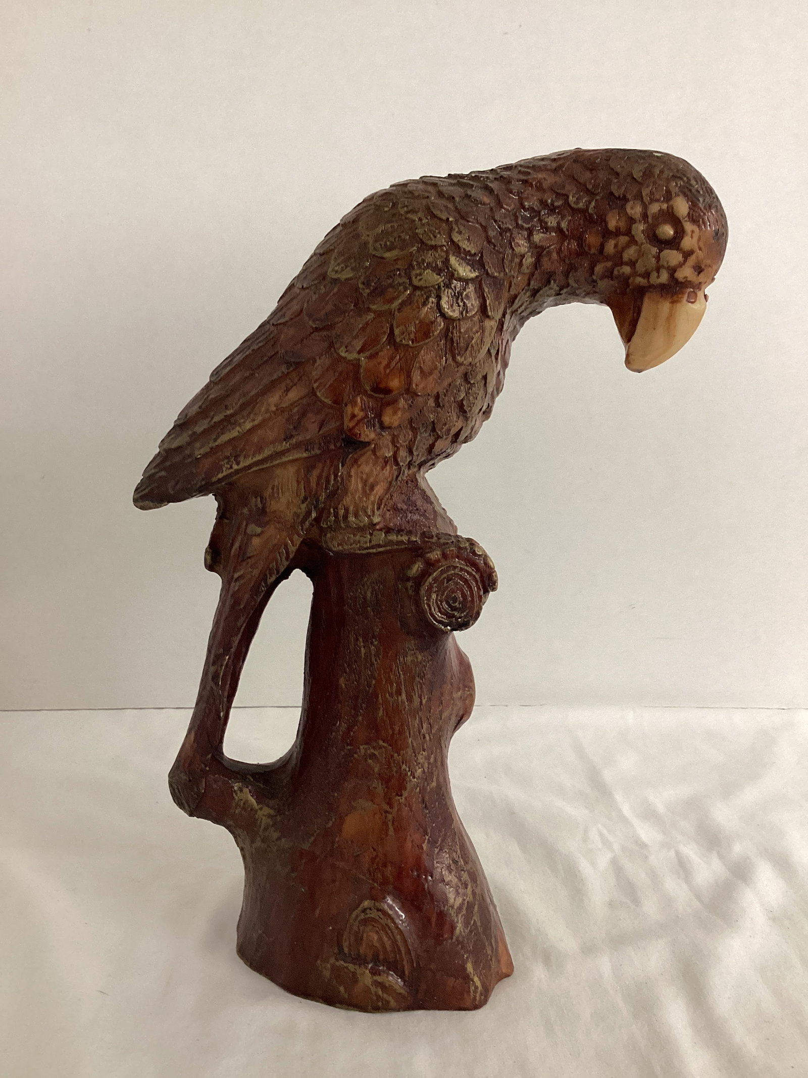Parrot Statue: 11" h, chip on base