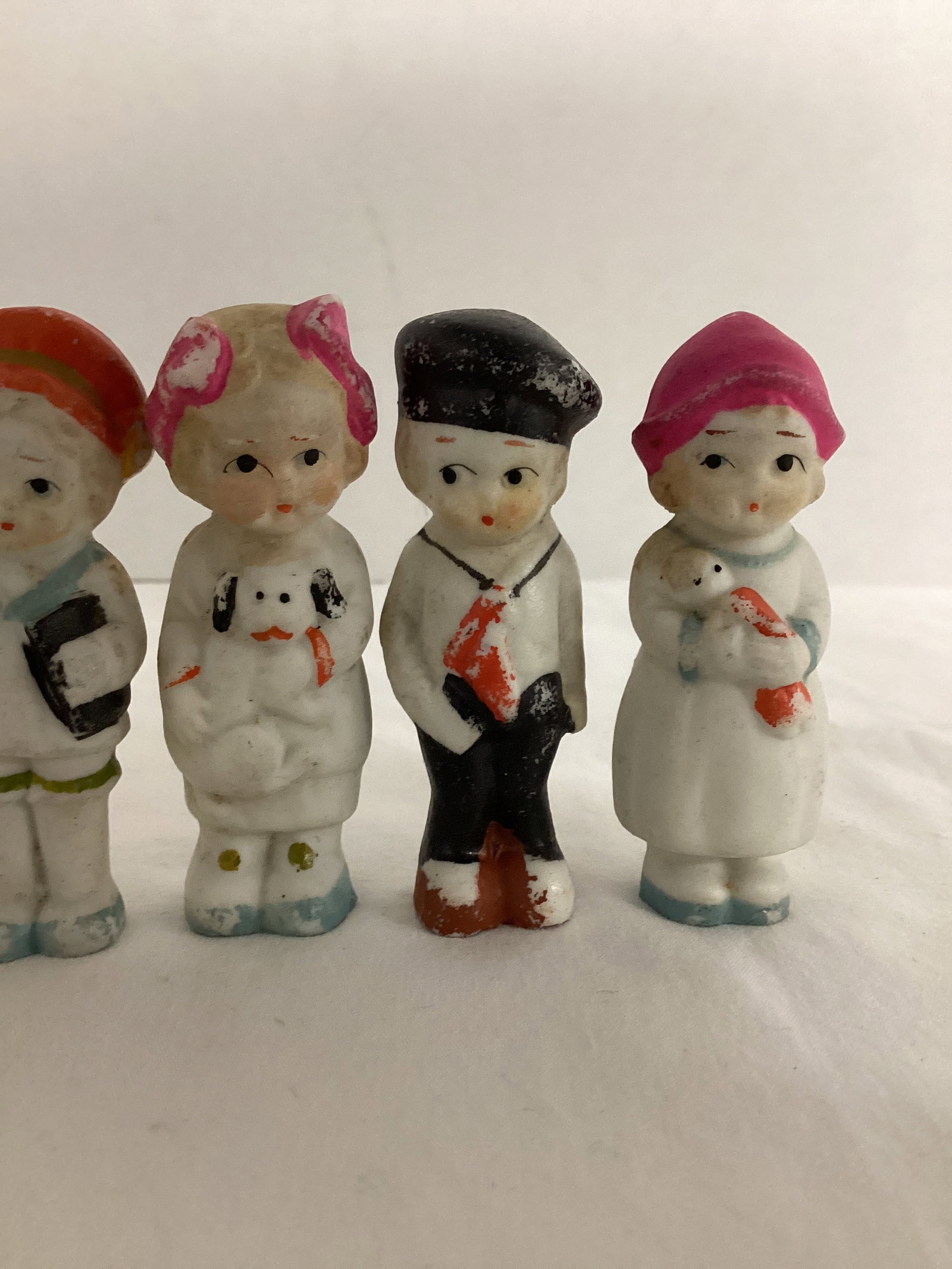 Six Bisque Children Figurines Made in Japan - 3