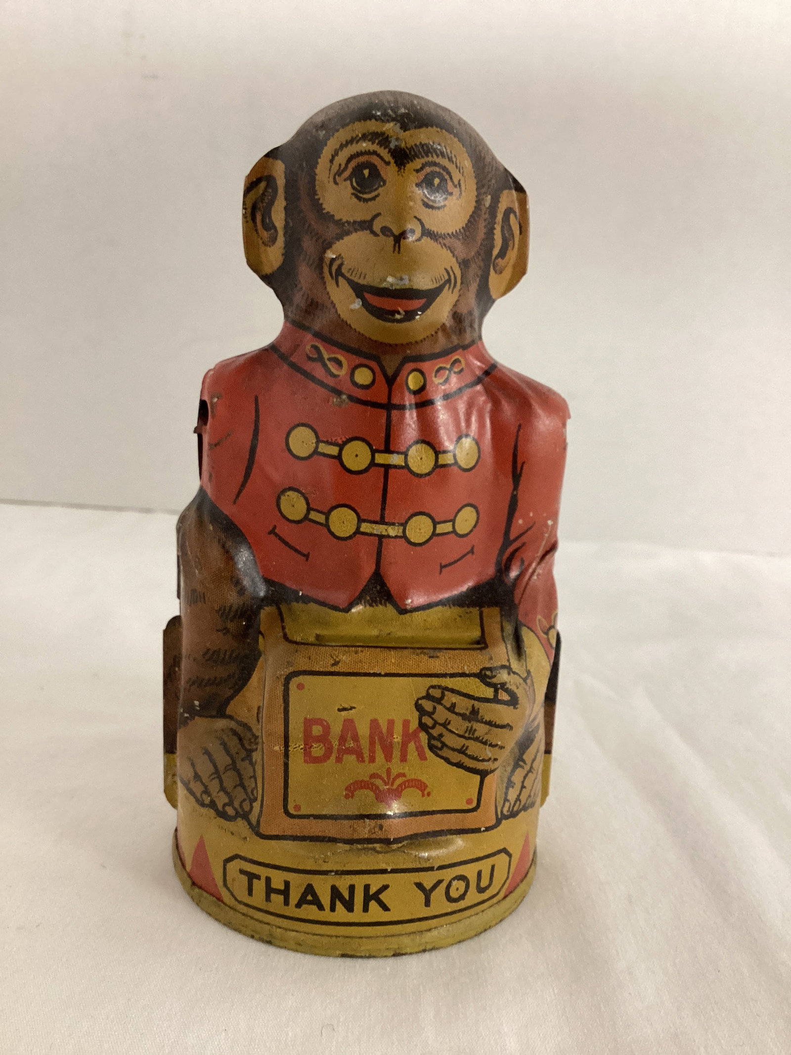 J. Chein & Co. Tin Litho Monkey Coin Bank (1 of 6)