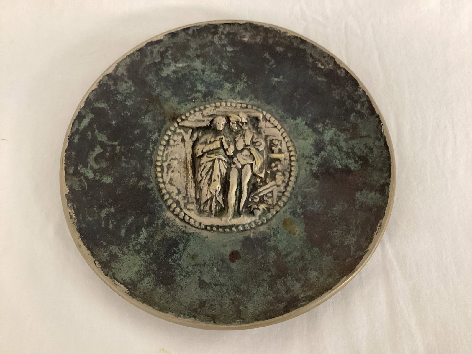 Heavy Metal Decorative Plate: Made in Denmark, 7 1/2" diameter