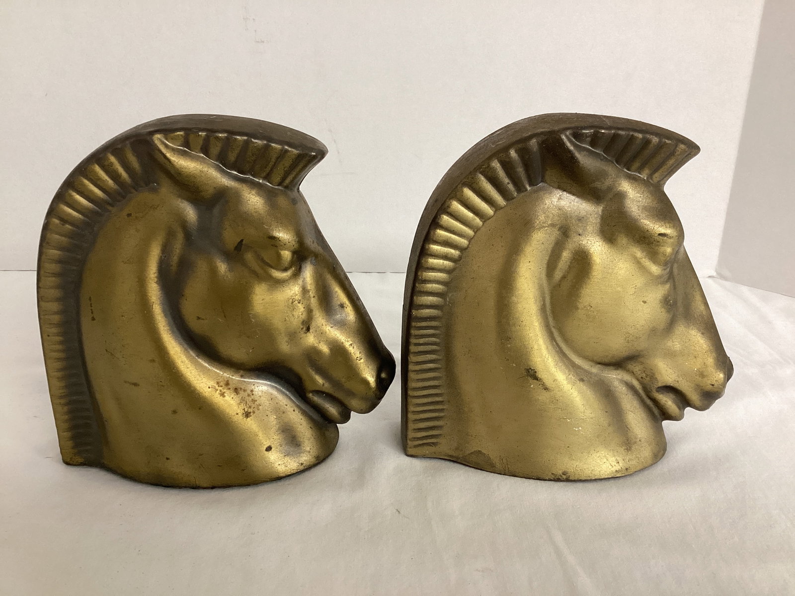 Pair of Vintage Metal Horse Head Bookends - 2