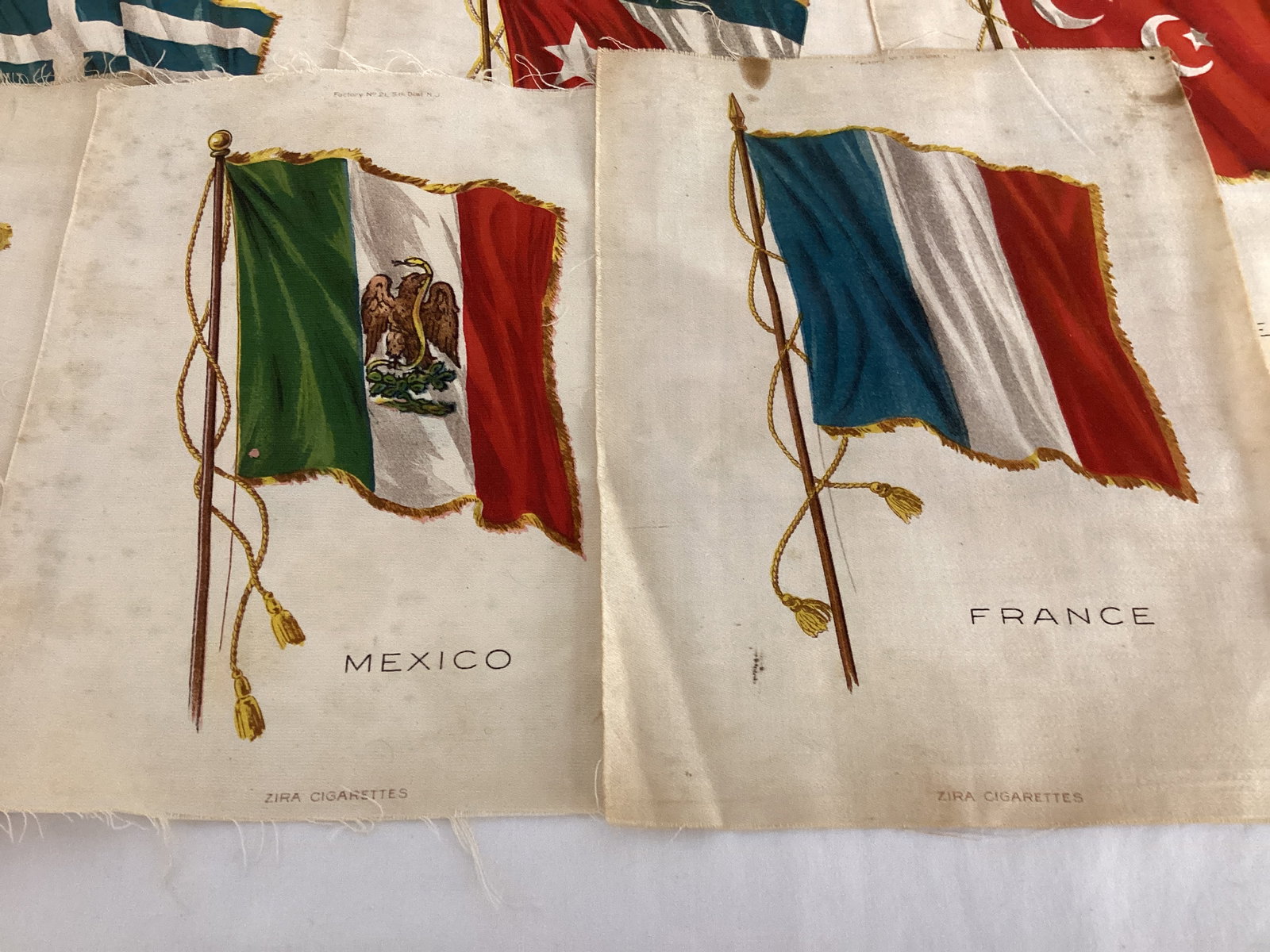 Antique Zira Cigarettes Country Flag Tobacco Silks - 2