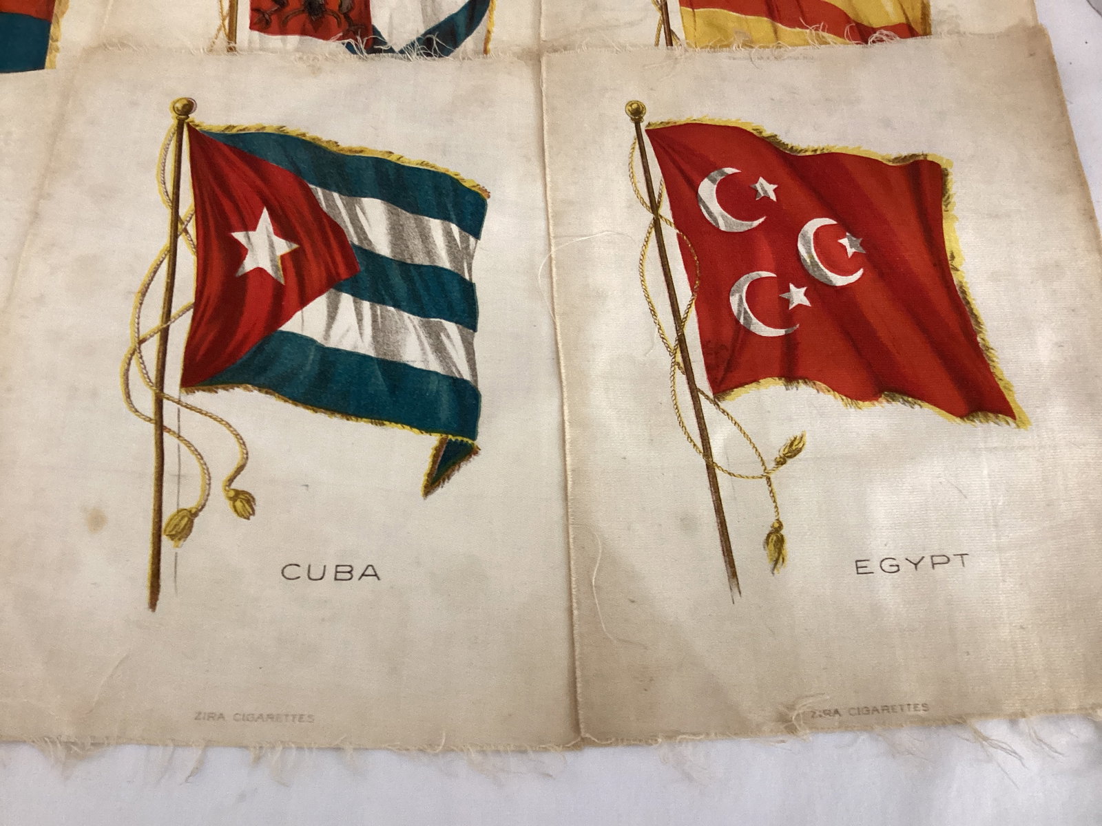 Antique Zira Cigarettes Country Flag Tobacco Silks - 4