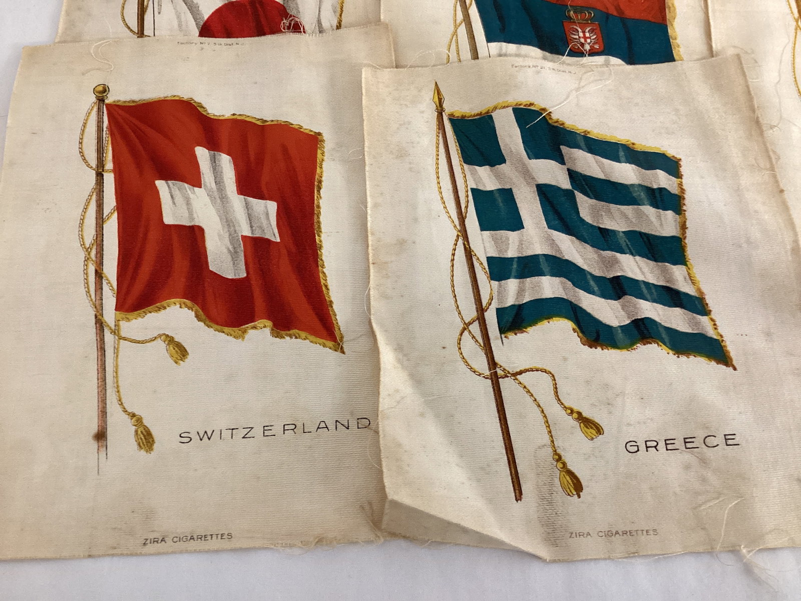 Antique Zira Cigarettes Country Flag Tobacco Silks - 5