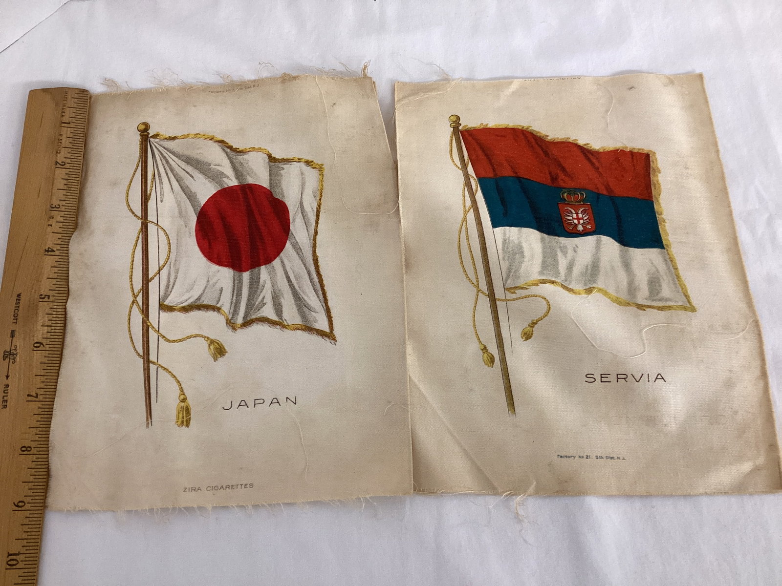Antique Zira Cigarettes Country Flag Tobacco Silks - 7