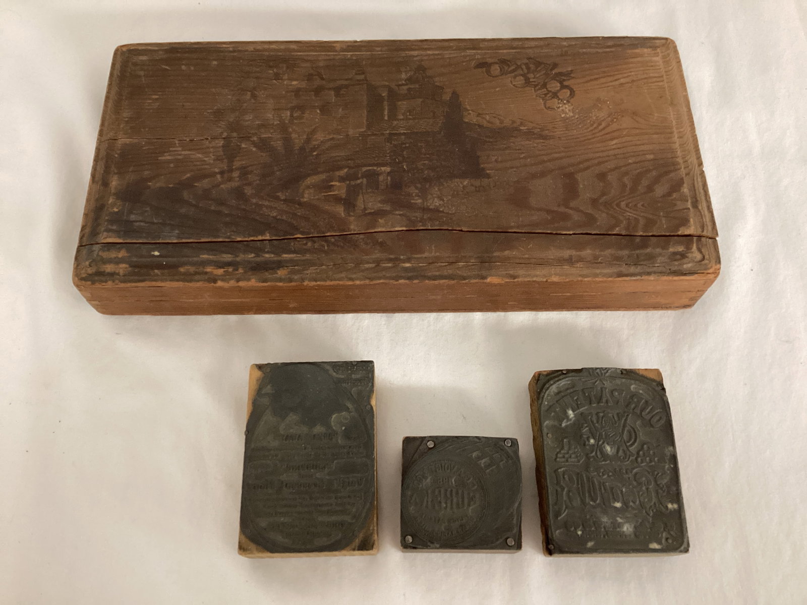 Vintage Sunkist Candy Company Wood Box and Three Ink Stamps (1 of 9)