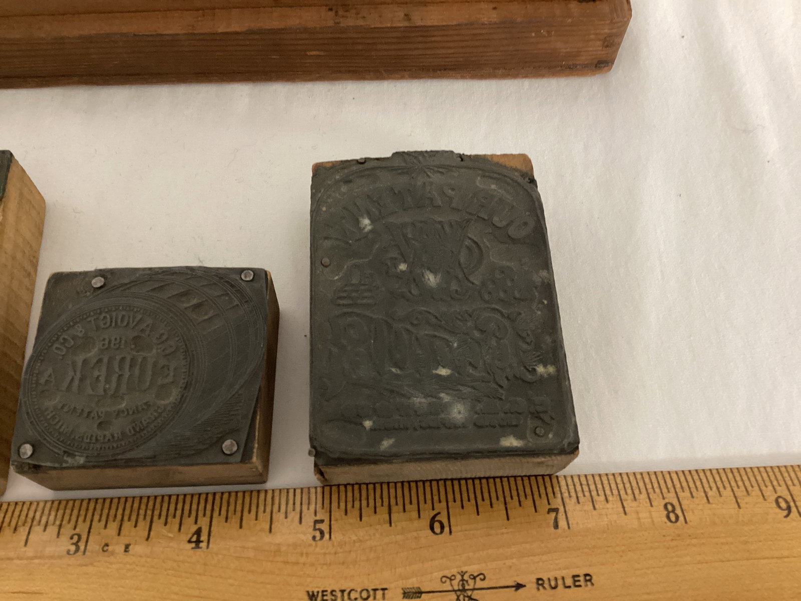 Vintage Sunkist Candy Company Wood Box and Three Ink Stamps - 9