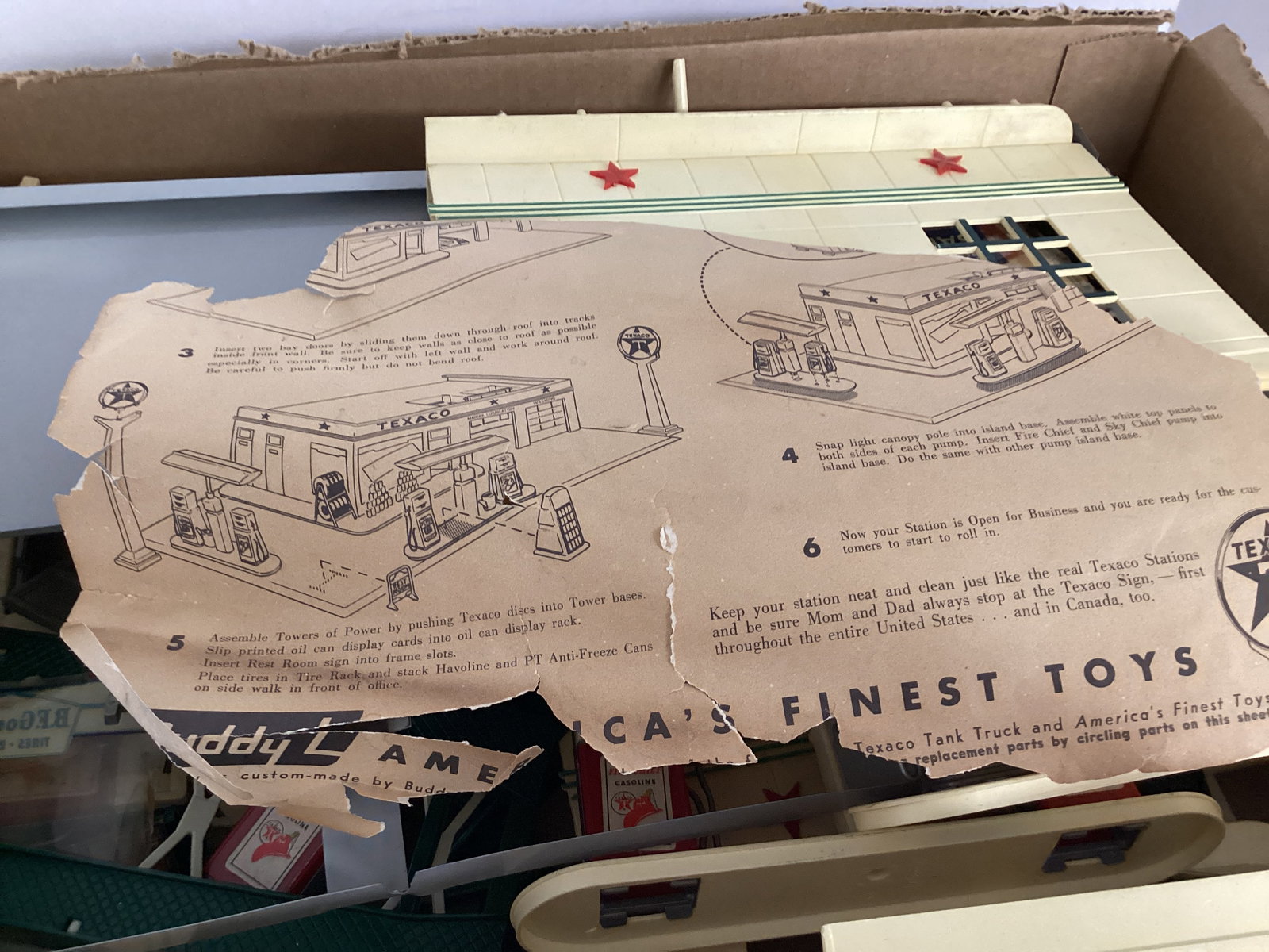 Vintage Buddy L Texaco Toy Service Station - 3