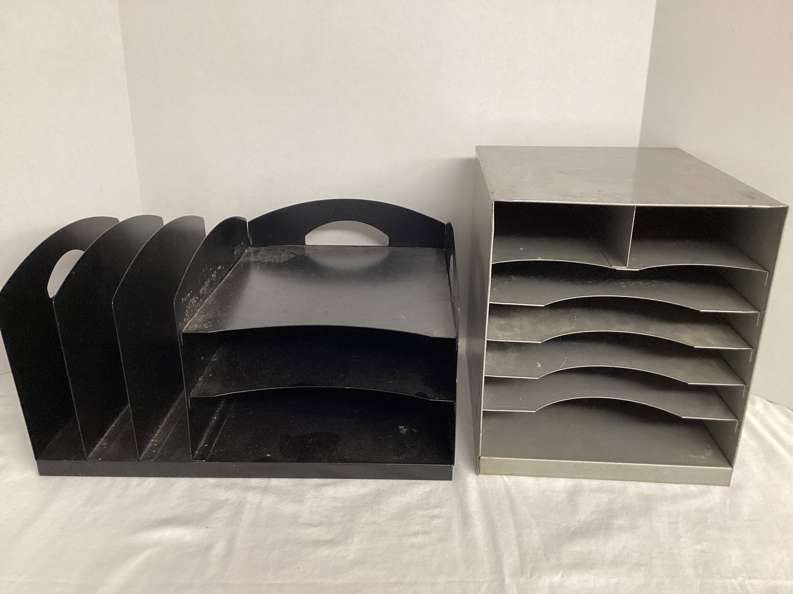 Two Vintage Heavy Metal Desk Organizers (1 of 3)