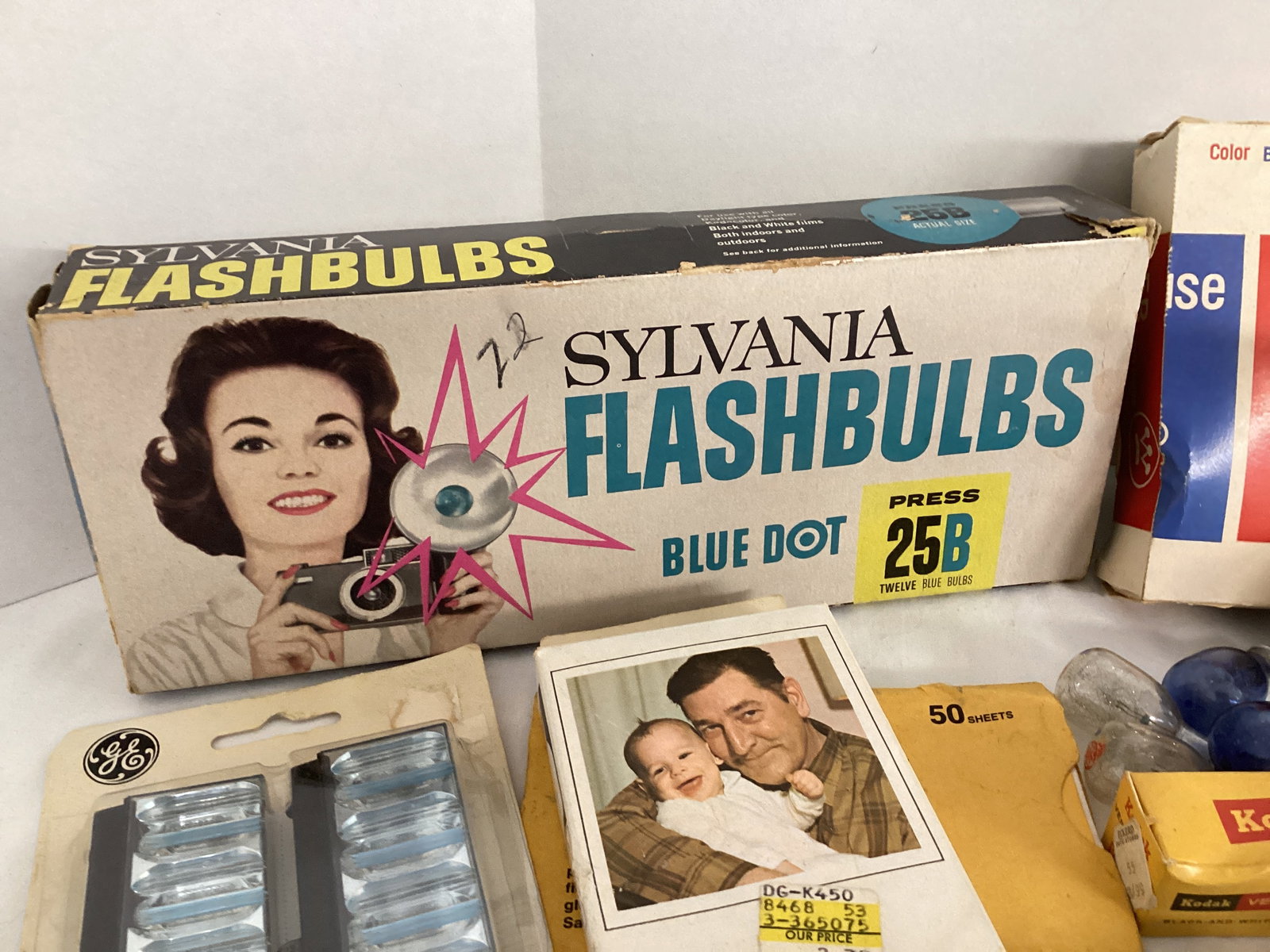 Vintage Camera Flash Bulbs and Film - 2