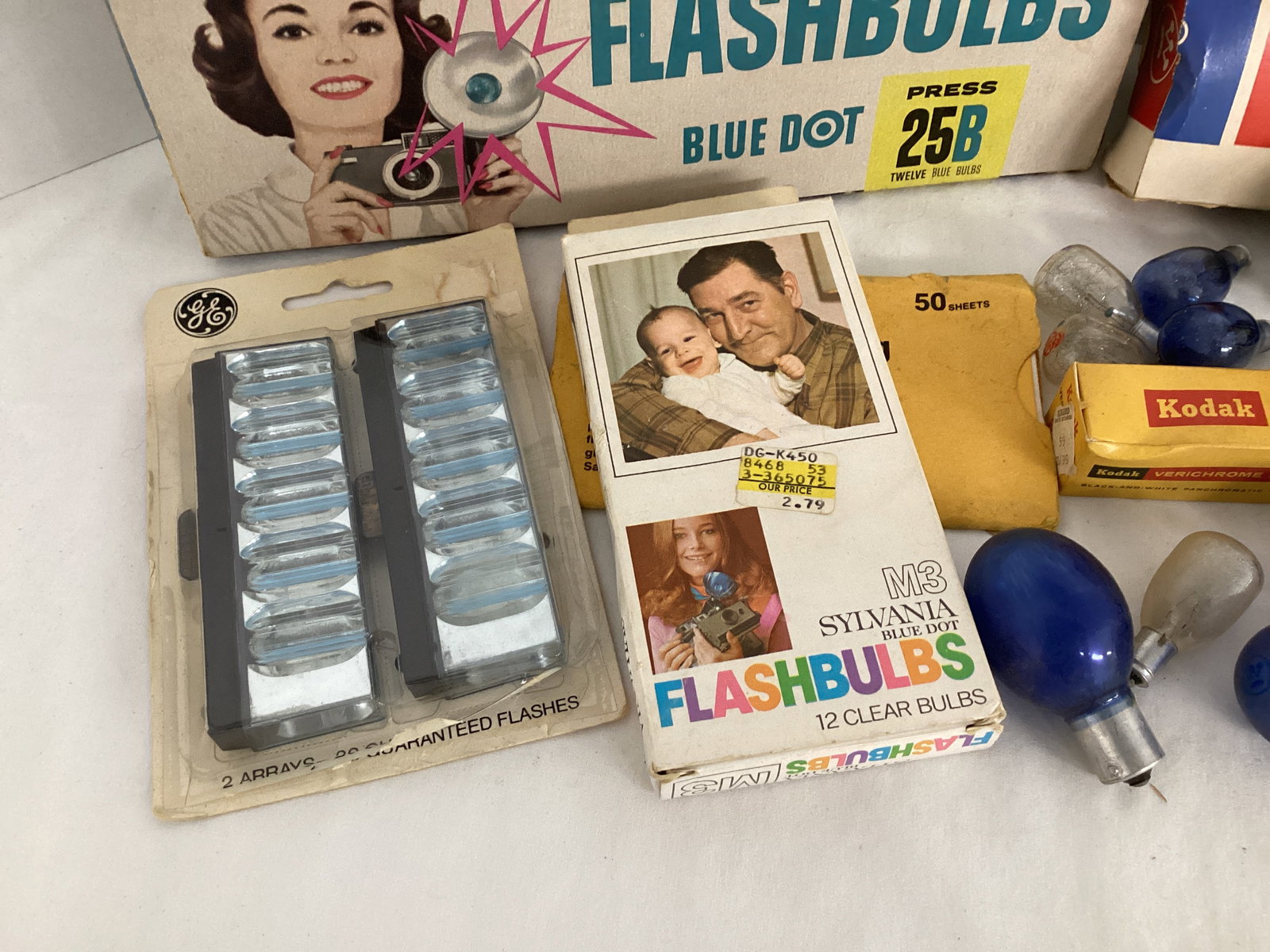 Vintage Camera Flash Bulbs and Film - 3