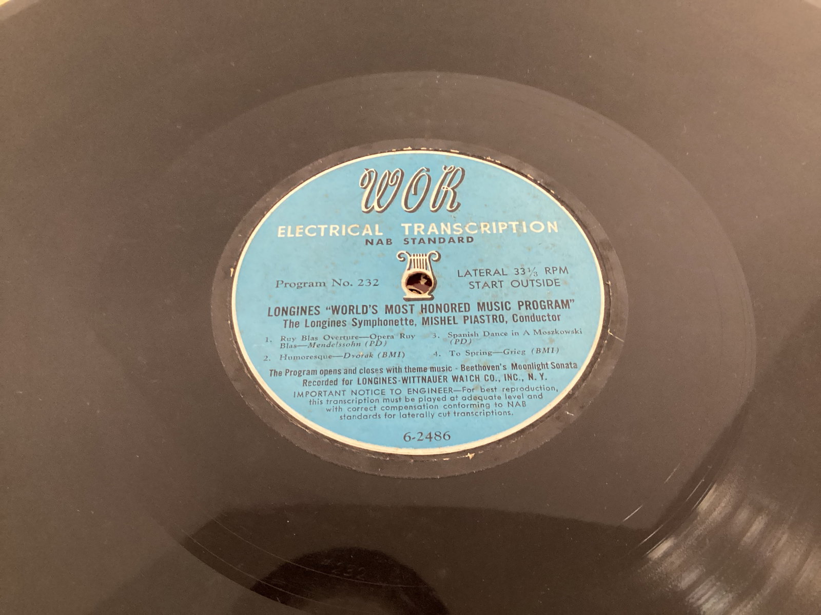 Vintage 16" Vinyl Radio Discs - 2